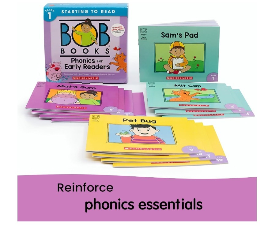 Learn to Read Bundle – Stage 1 with 4 Phonics Box Sets, 3 Workbooks, Flashcards