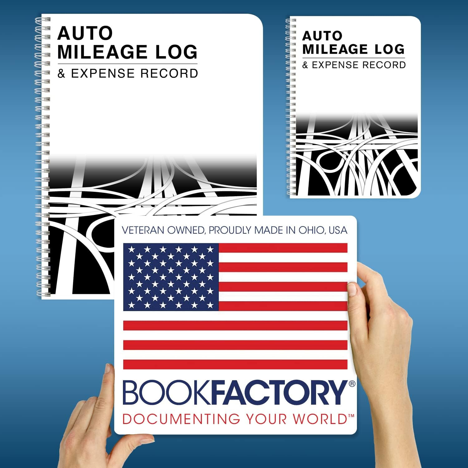 Auto Mileage Log Book Expense Record For Taxes 5×7 Wire O 126 Pages USA