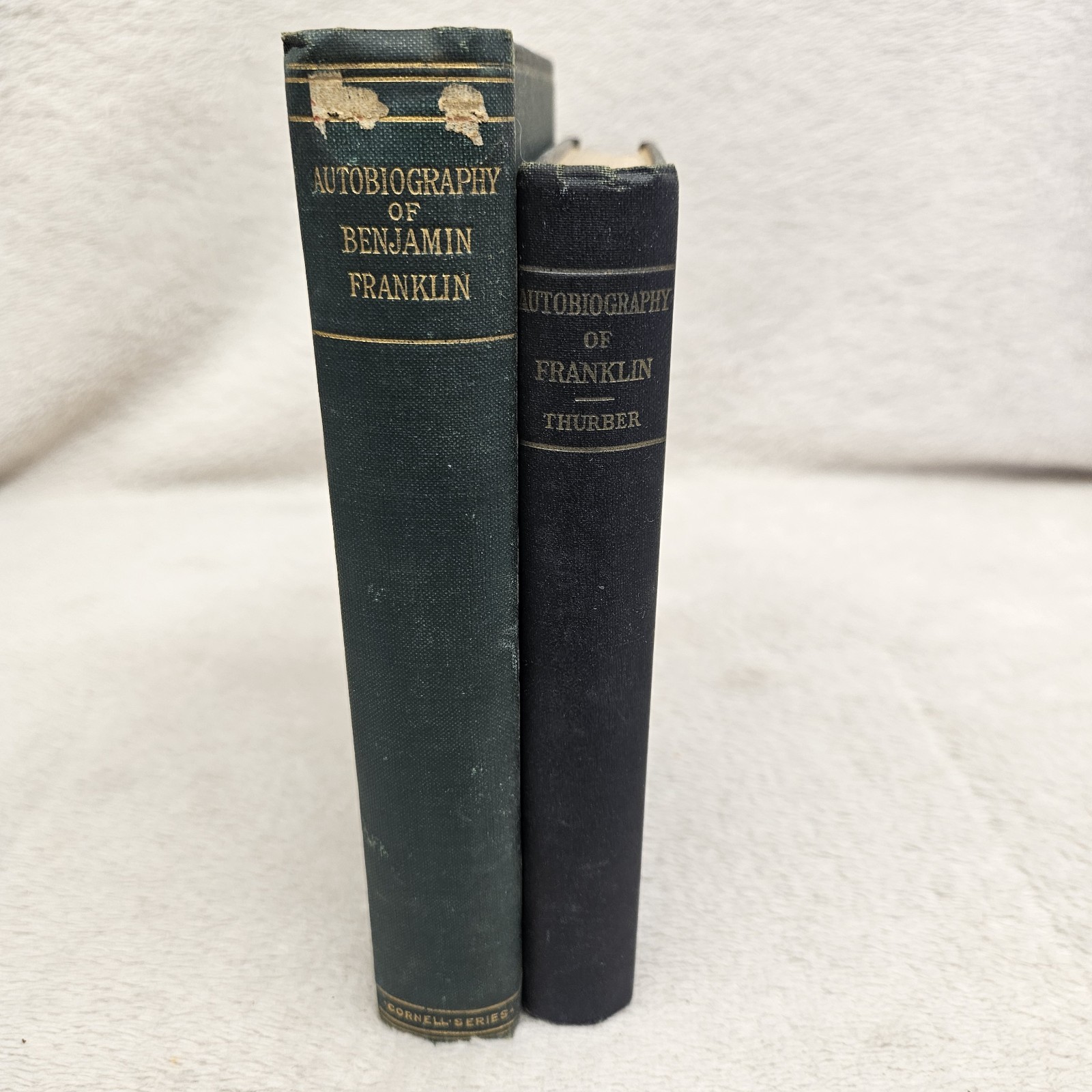 Autobiography Of Benjamin Franklin & Other Papers Set Of 2 Vintage Hardcover