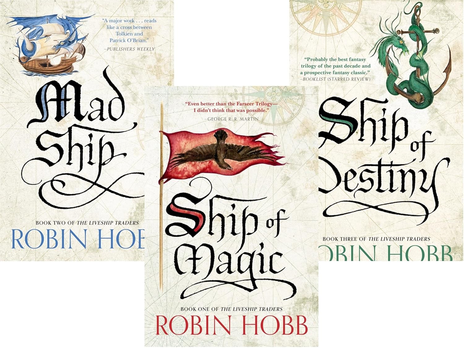 Ship of Magic, Mad Ship, Ship of Destiny books set by Robin Hobb The Liveship