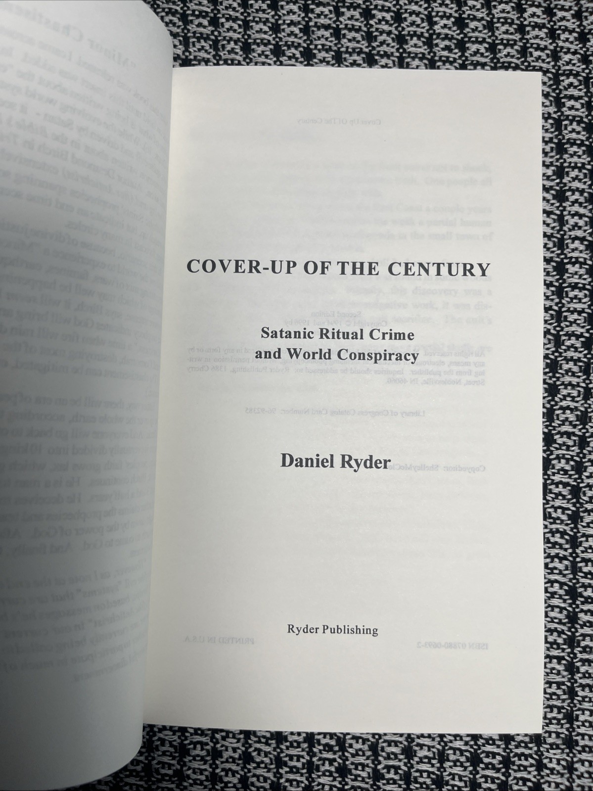 Cover-Up Of The Century Satanic Ritual Crime & World Conspiracy Reprint New