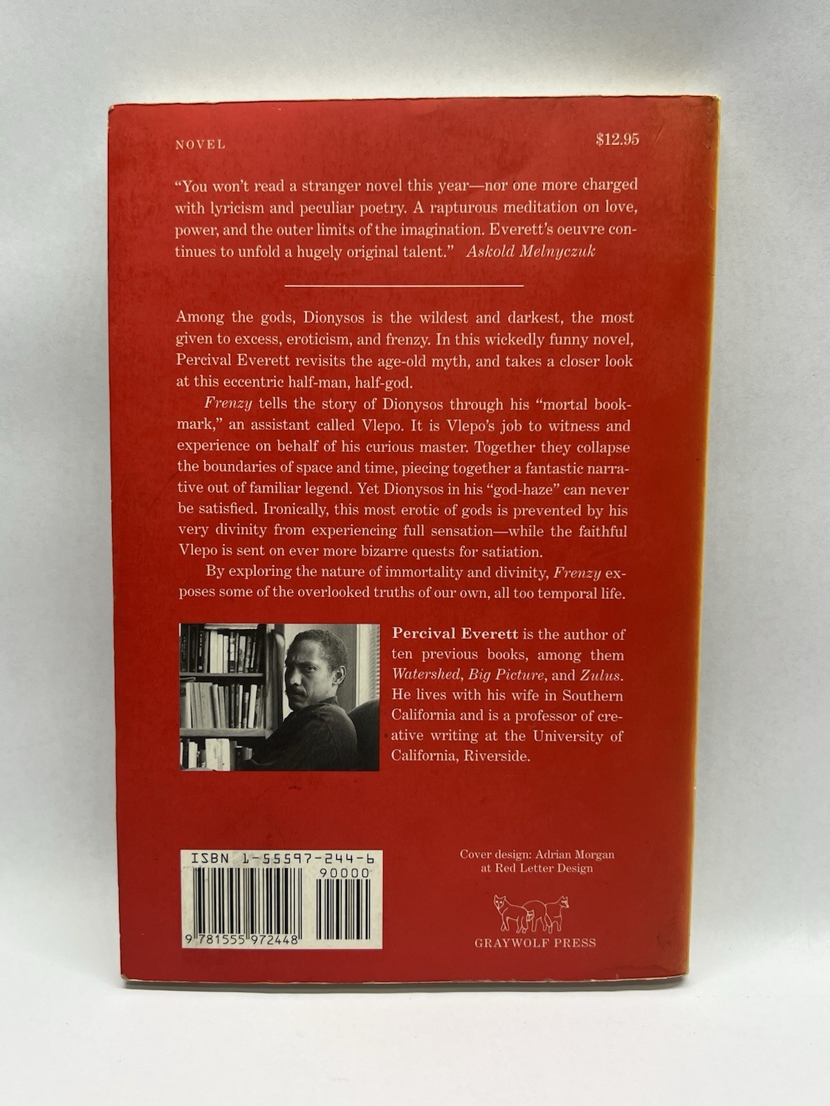 FRENZY BY PERCIVAL EVERETT, SIGNED, FIRST GRAYWOLF PRINTING 1997, DIONYSUS