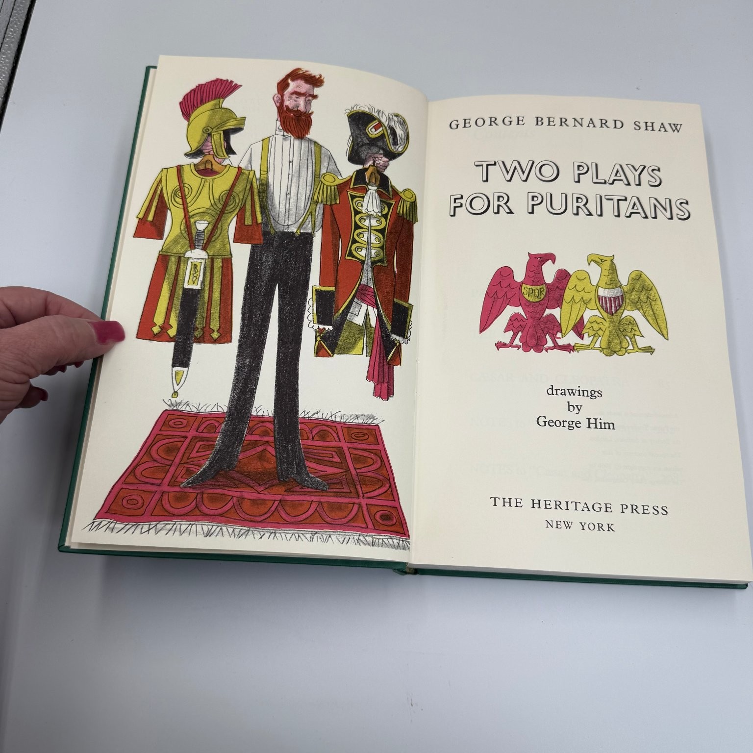 Two Plays for Puritans George Bernard Shaw 1966 Heritage Press Illustrated Box