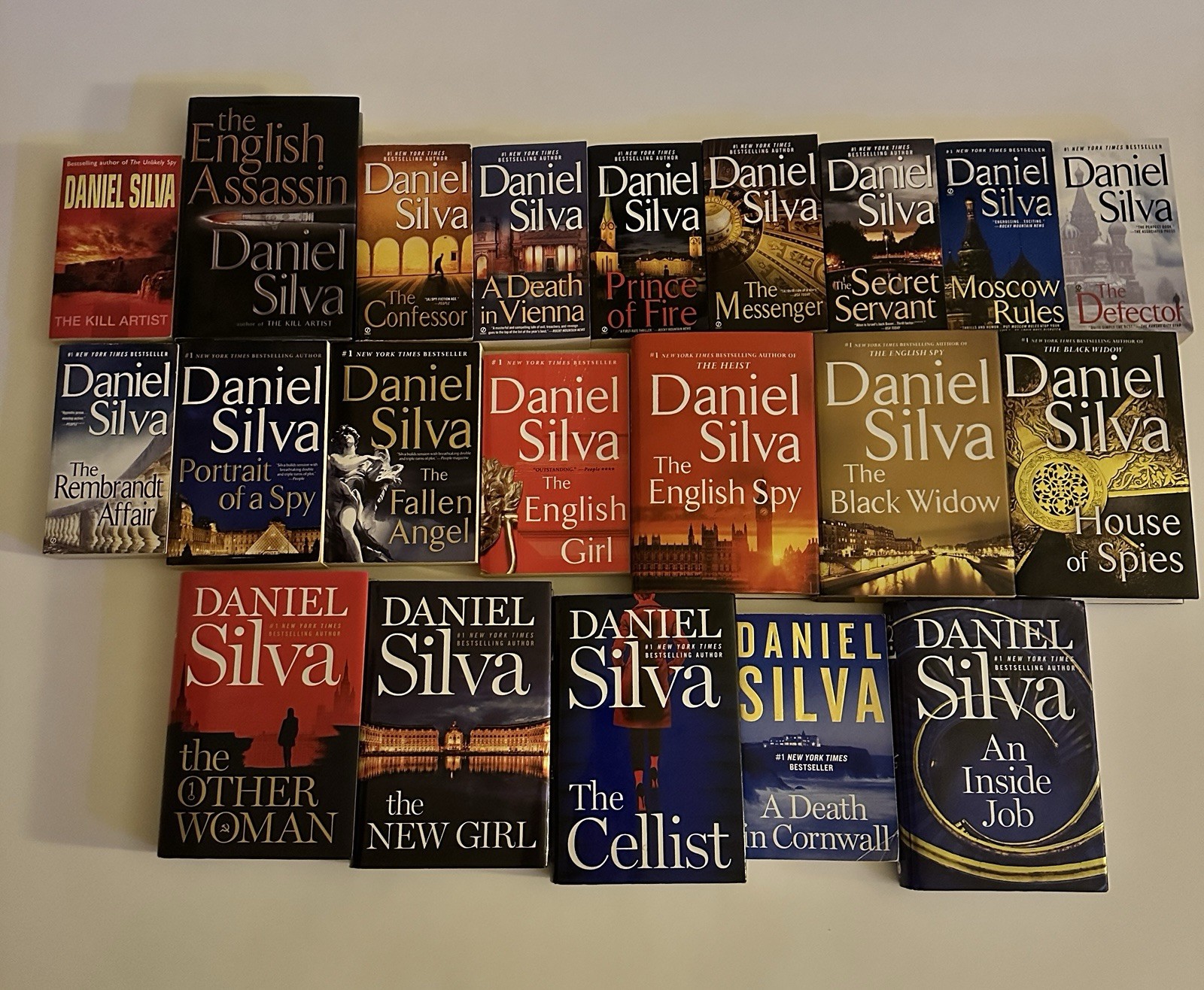 Lot of 21 Gabriel Allon Books by Daniel Silva Spy Series in Mixed Formats