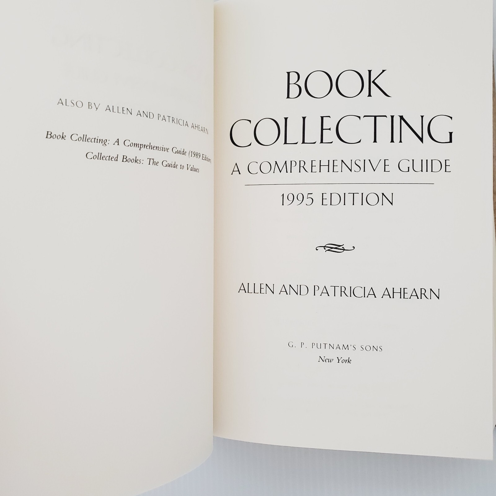 Book Collecting A Comprehensive Guide Hardcover Book By Allen & Patricia Ahearn