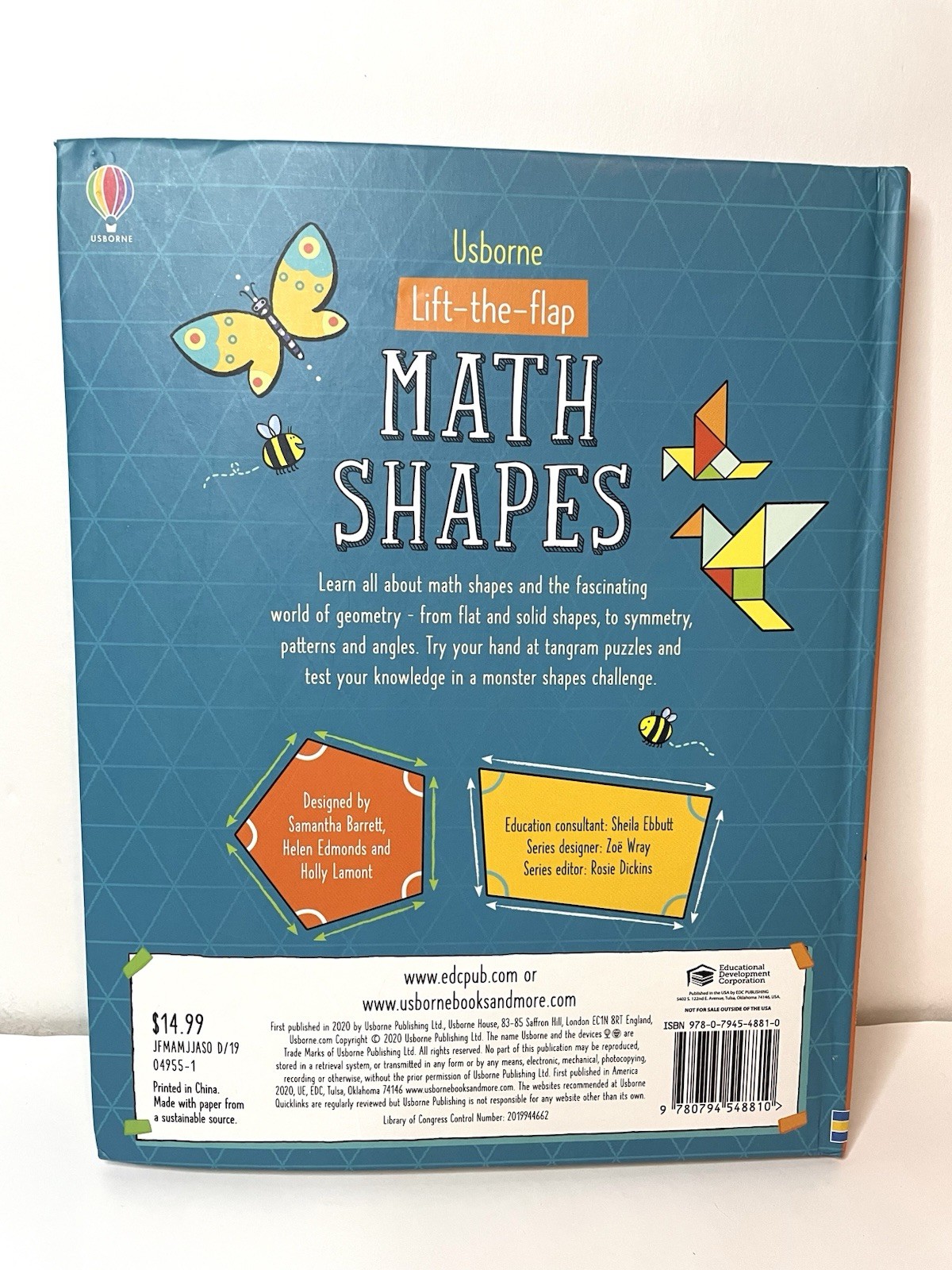 Usborne Math Shapes Lift-the-Flap Hardcover Ages 4-8 Activity Book Illustrated