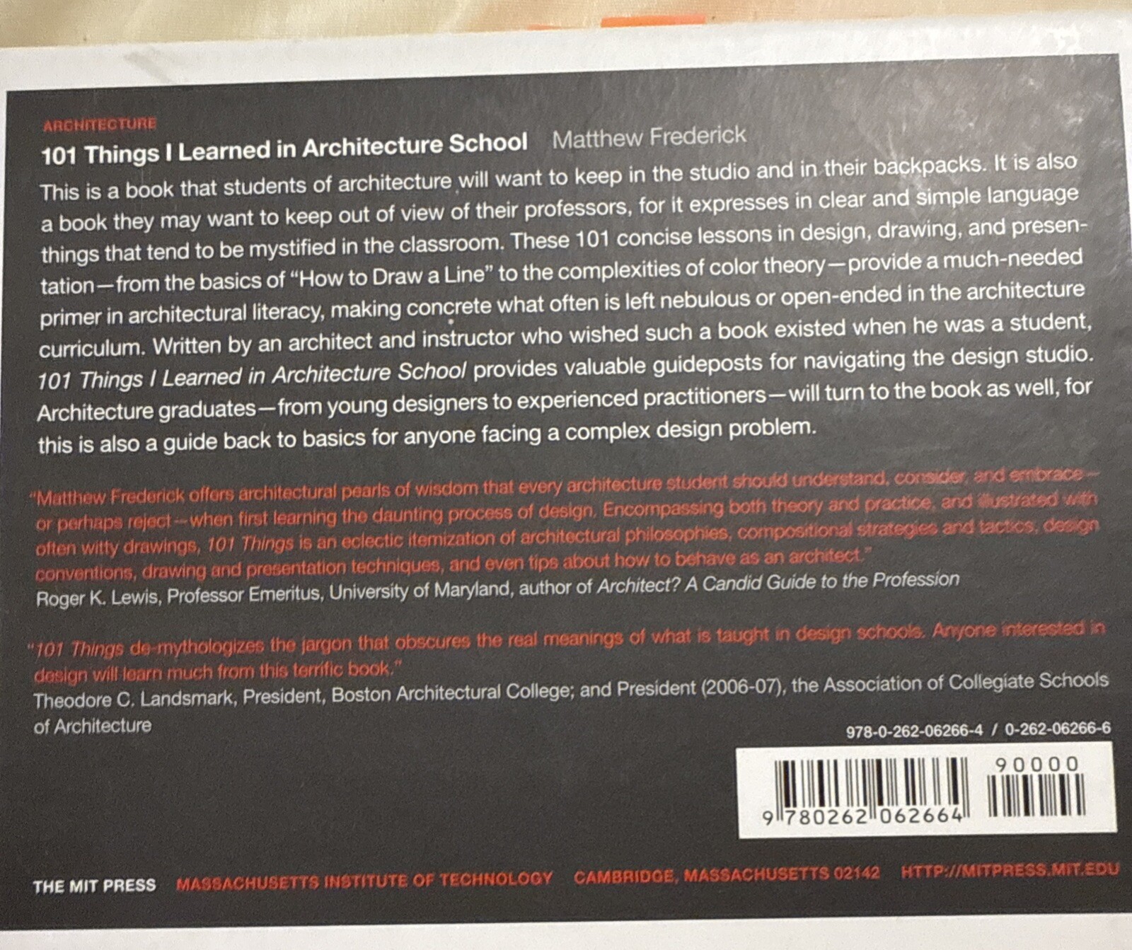 101 Things I Learned in Architecture School by Matthew Frederick (2007,…