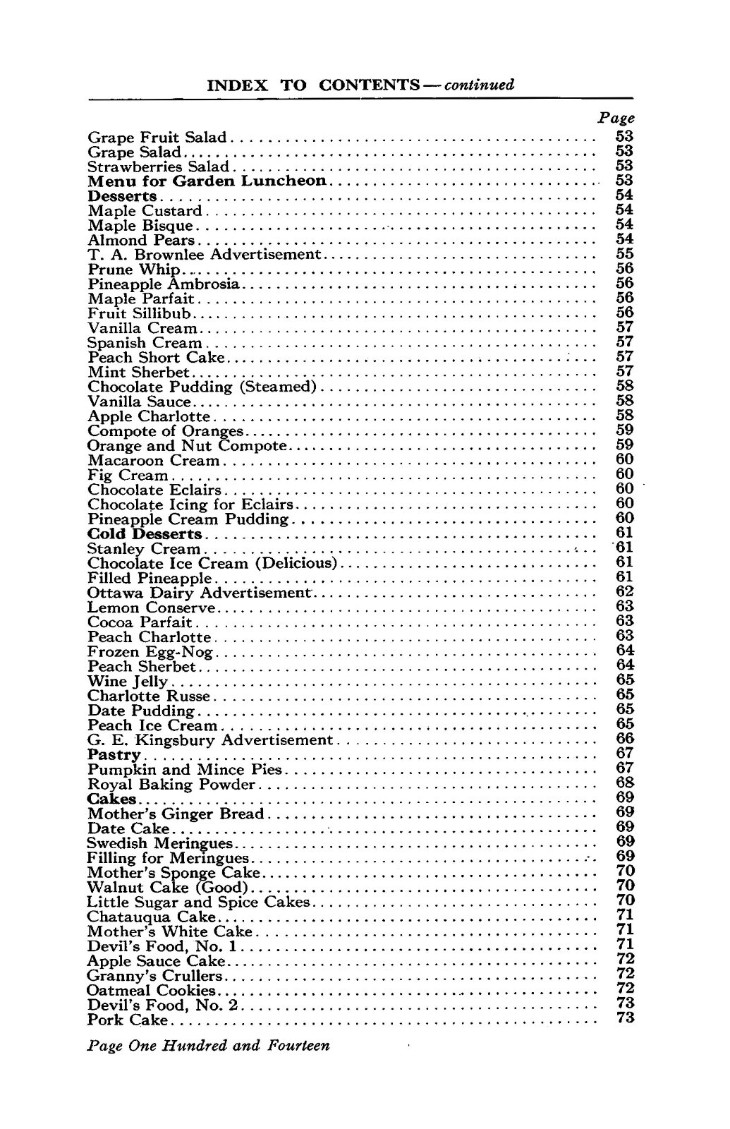 1915 Government House Vintage Cook Book 120 Pages