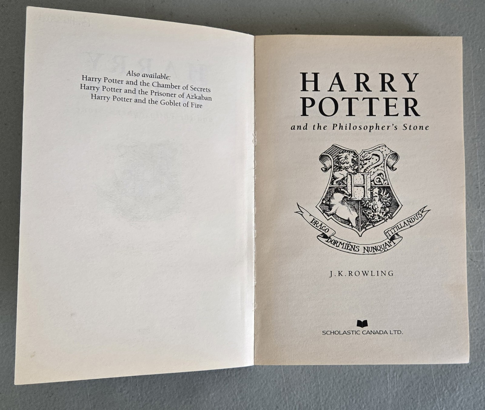 Harry Potter and the Philosophers Stone Scholastic First Edition First Print 1st