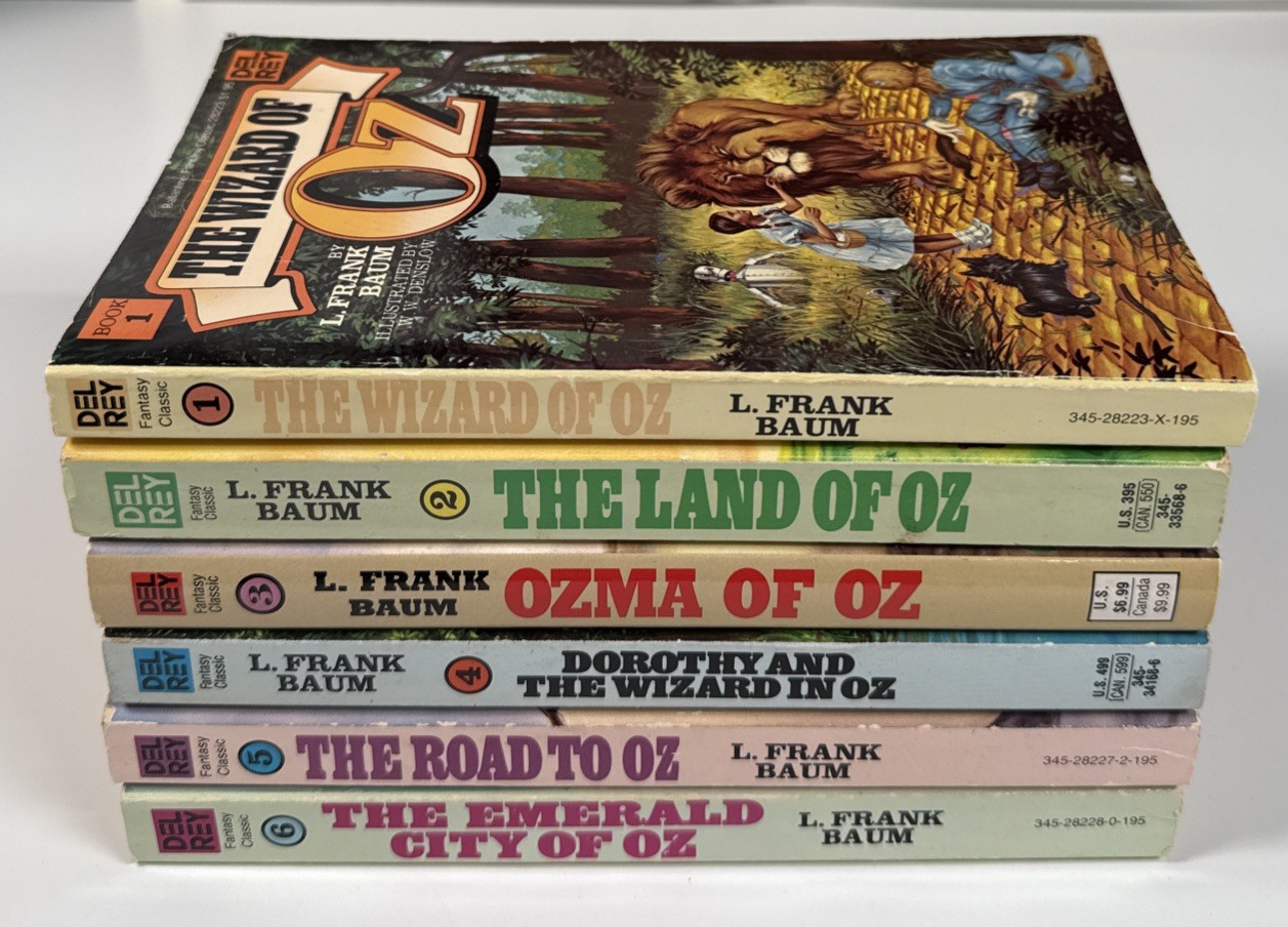 L. Frank Baum Oz Series Books 1-6 Del Rey Paperback Lot of 6