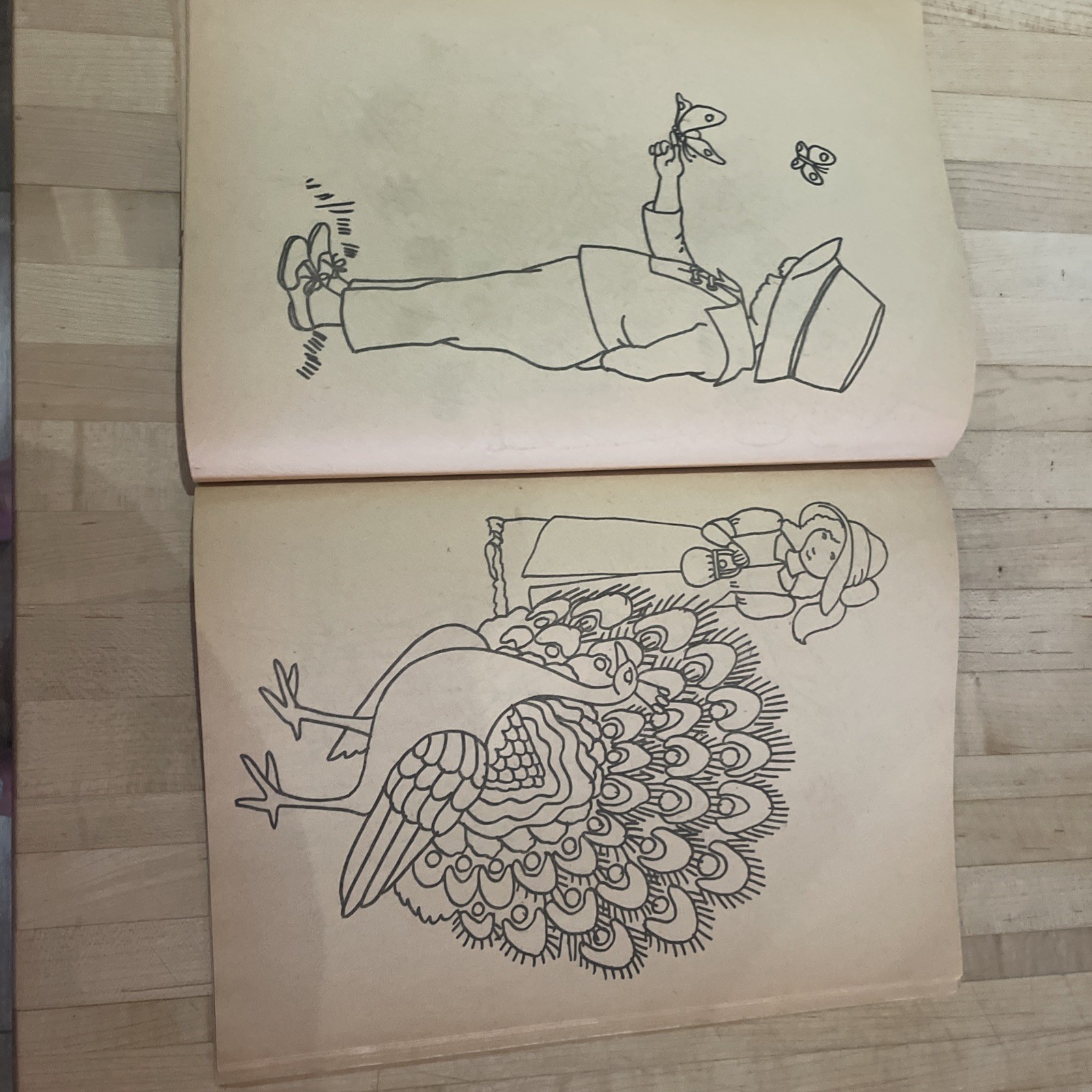 Holly Hobbie Nature Friend Coloring Book Vtg Aged Pages 1976 Slightly Distressed