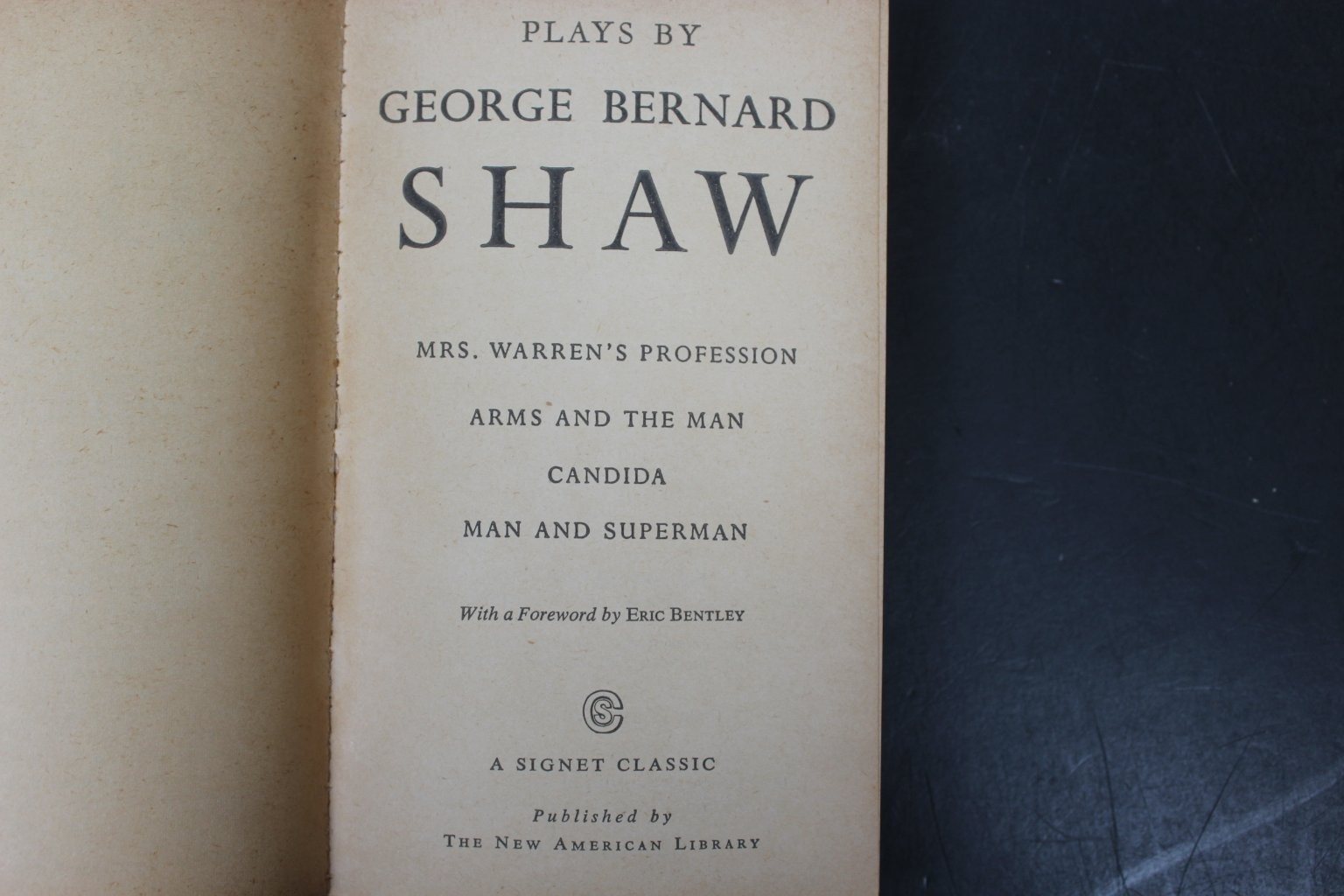 Plays George Bernard Shaw 1960 First Printing Signet Classic Drama Vintage PB