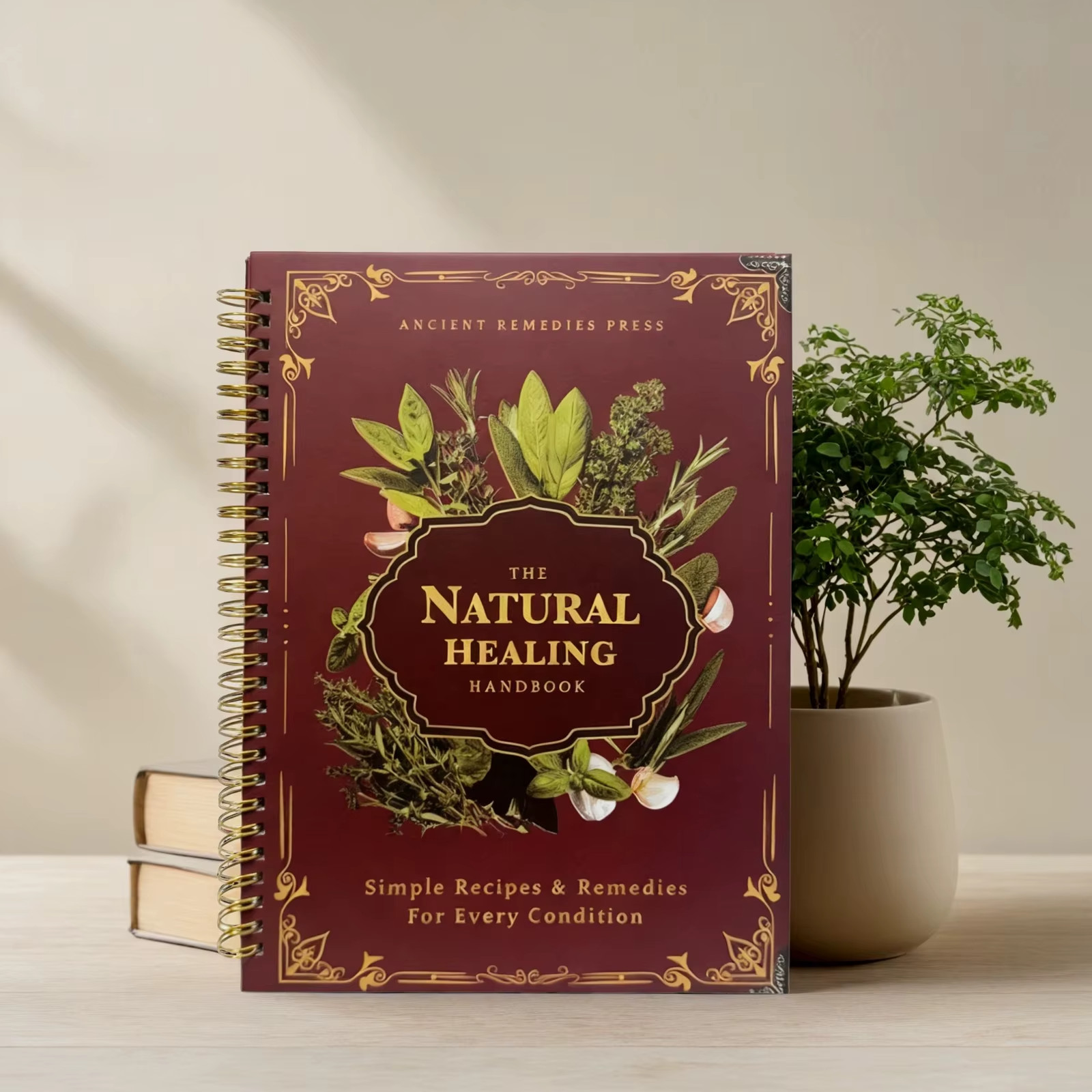 The Natural Healing Handbook – Spiral Bound | Herbal Remedies & Wellness Recipes