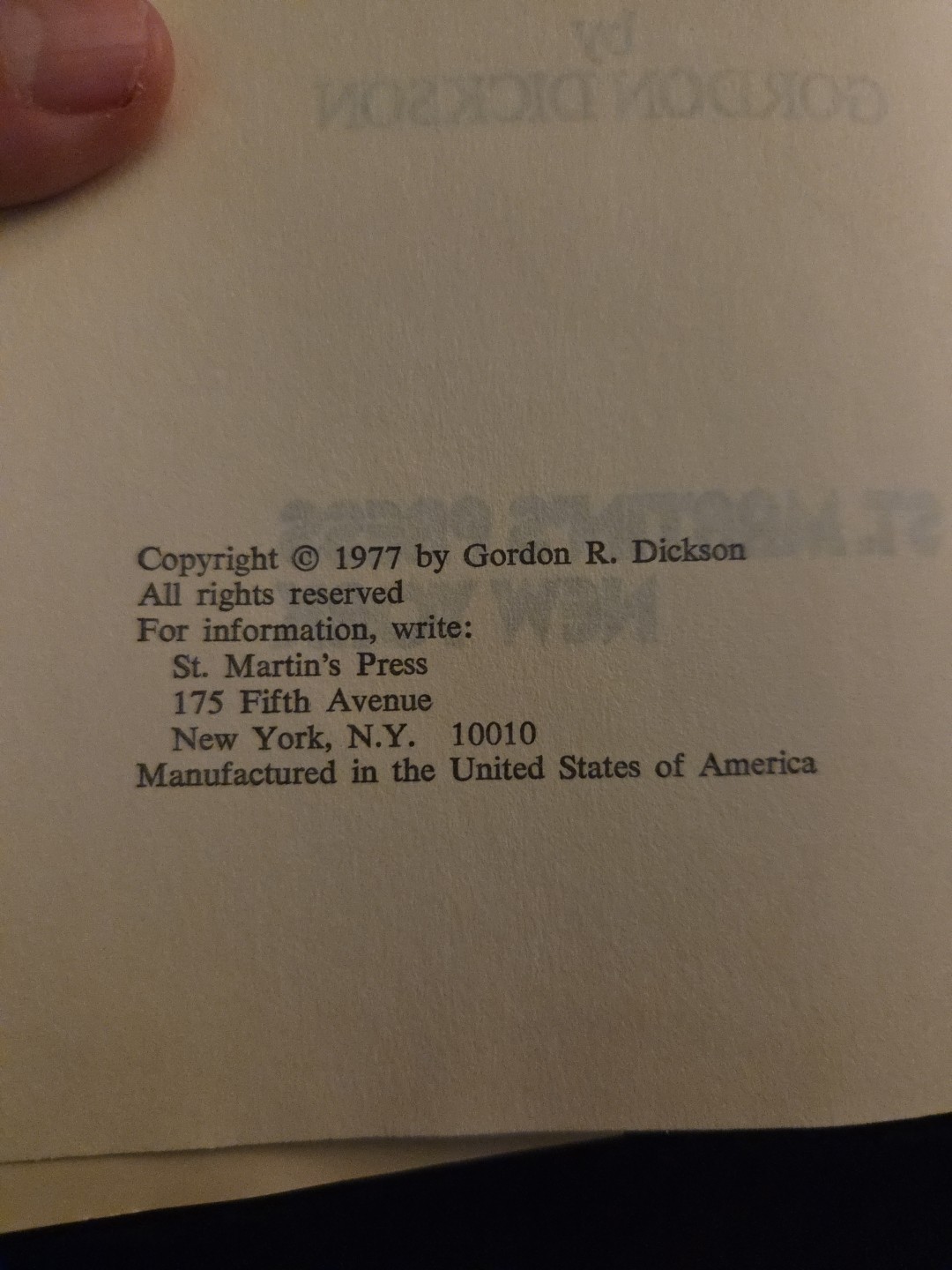 Time Storm by Gordon R. Dickson 1977 Book Club Edition HCDJ St. Martin’s Press