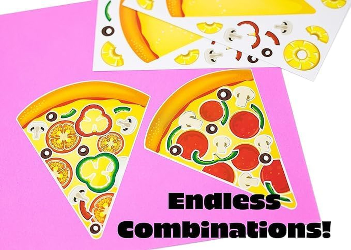 24 Pizza Stickers for Kids (Large 8.5 X 11 Inches) – Ages 3+