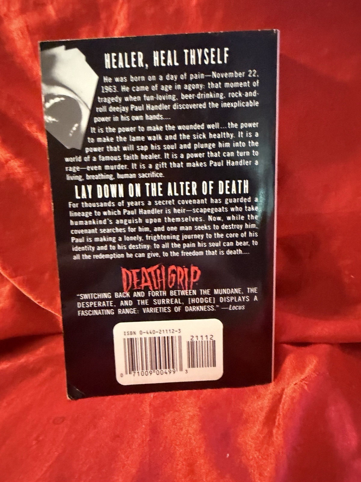 LOT of 2 VINTAGE HORROR PAPERBACKS F/HELL! Dark Prism & Death Grip (Dell/Abyss)