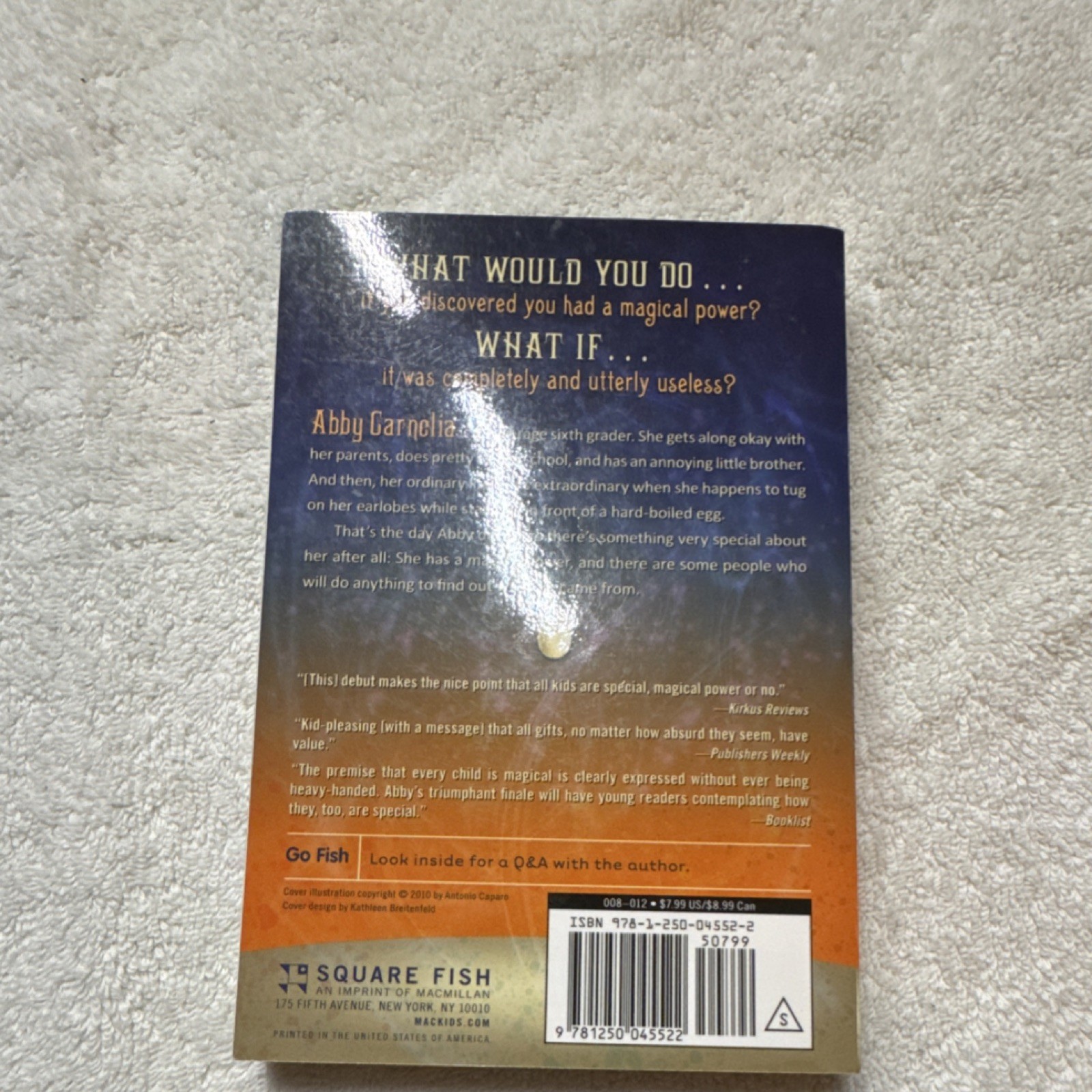 Abby Carnelia’s Magical Power Paperback David Pogue Square Fish Ages 9-12 Fanta…