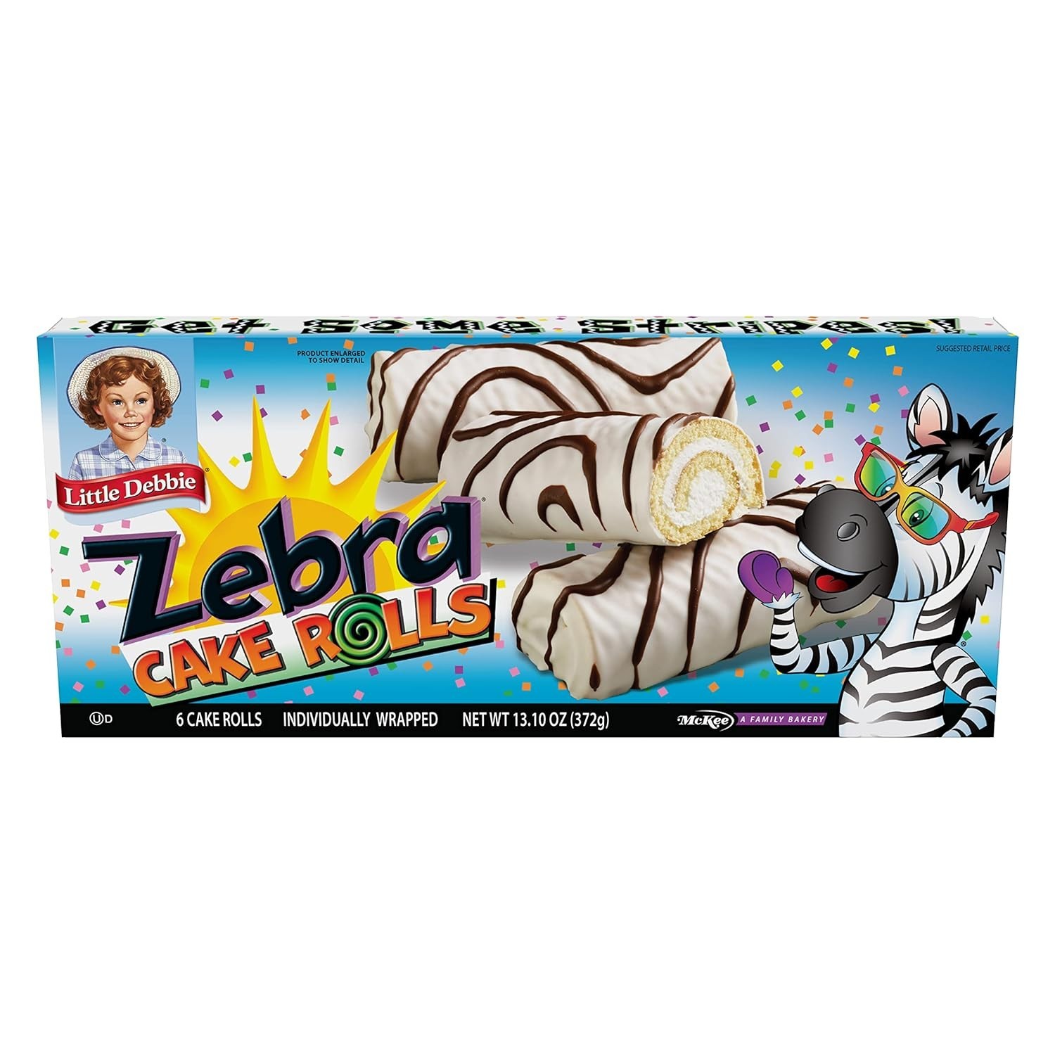 Classic Zebra Cake Rolls – 6 Vanilla-Filled Delights, Kosher Certified – 13.1 Oz