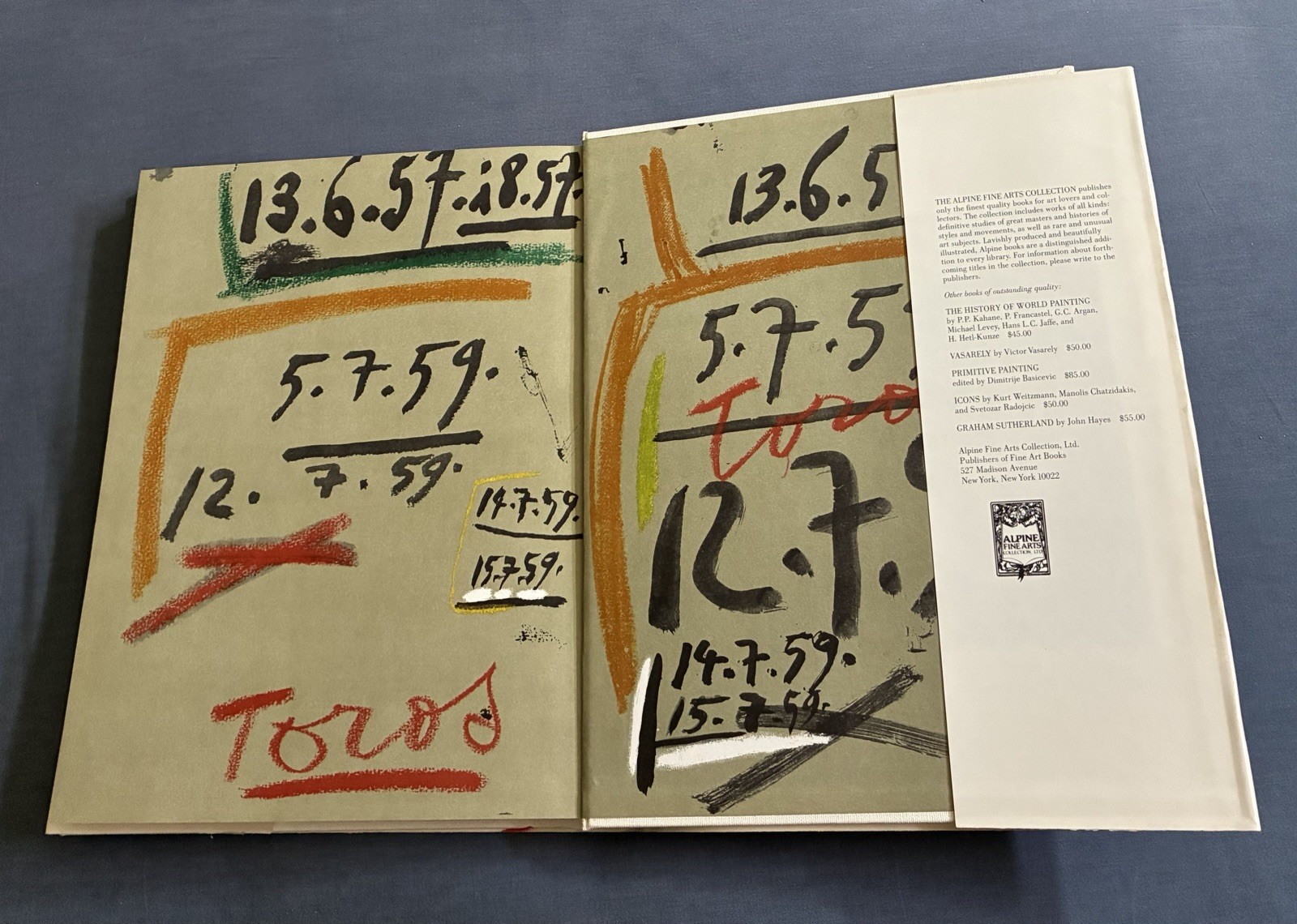 Pablo Picasso Toros Y Toreros Bullfight Painting Alpine Fine Arts Book 1980 RARE