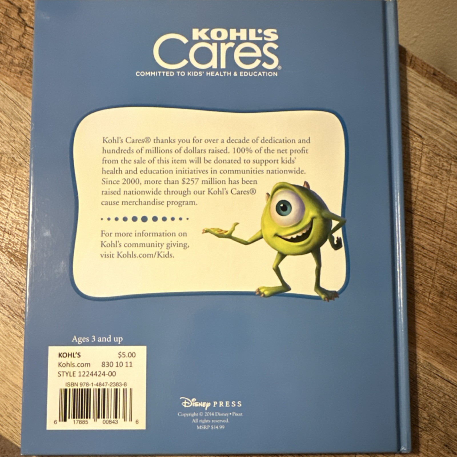 Disney Pixar Monsters, Inc. Hardcover Ages 4-8 Children’s Picture Book