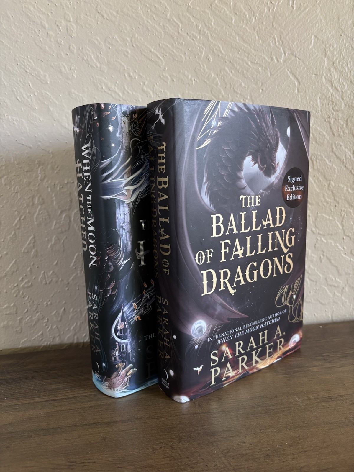 Sarah A. Parker Signed Set | When the Moon Hatched & Ballad of Falling Dragons
