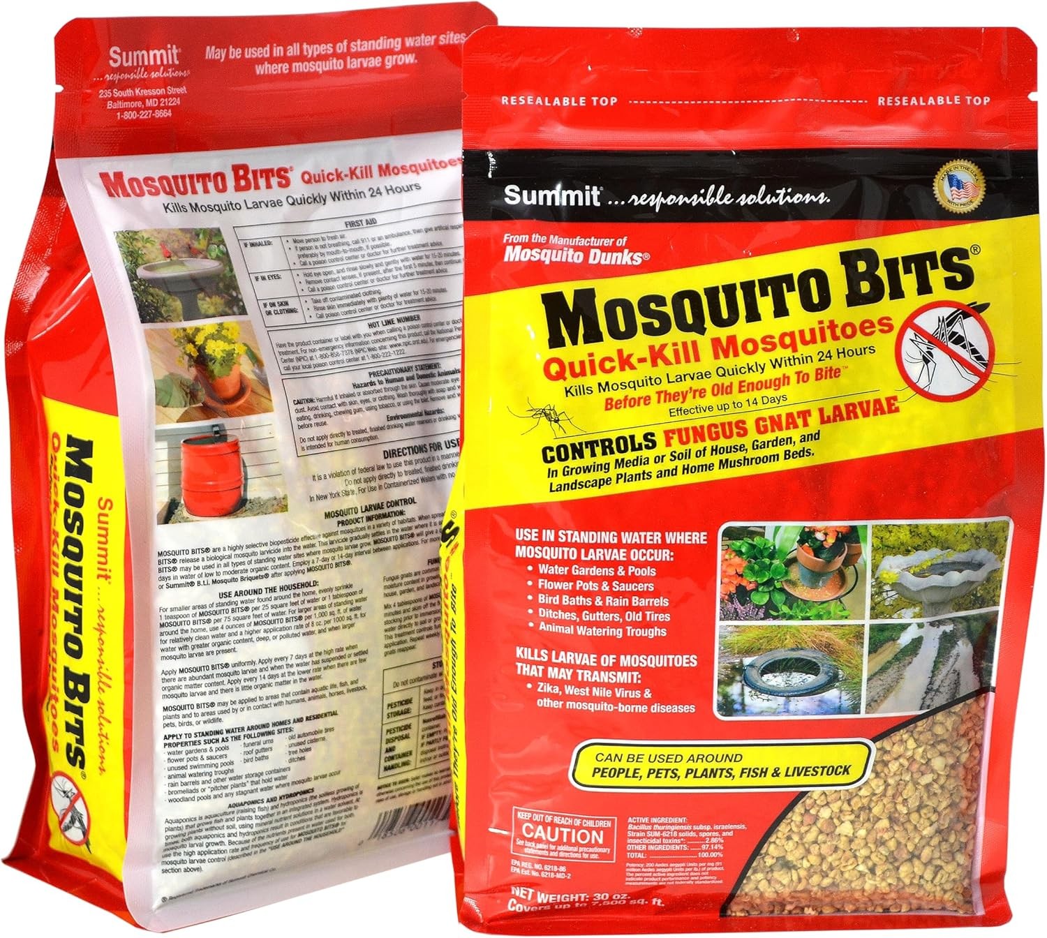 Summit 117-6 Mosquito Bits 30oz – Gránulos Mata Larvas de Mosquito Rápido