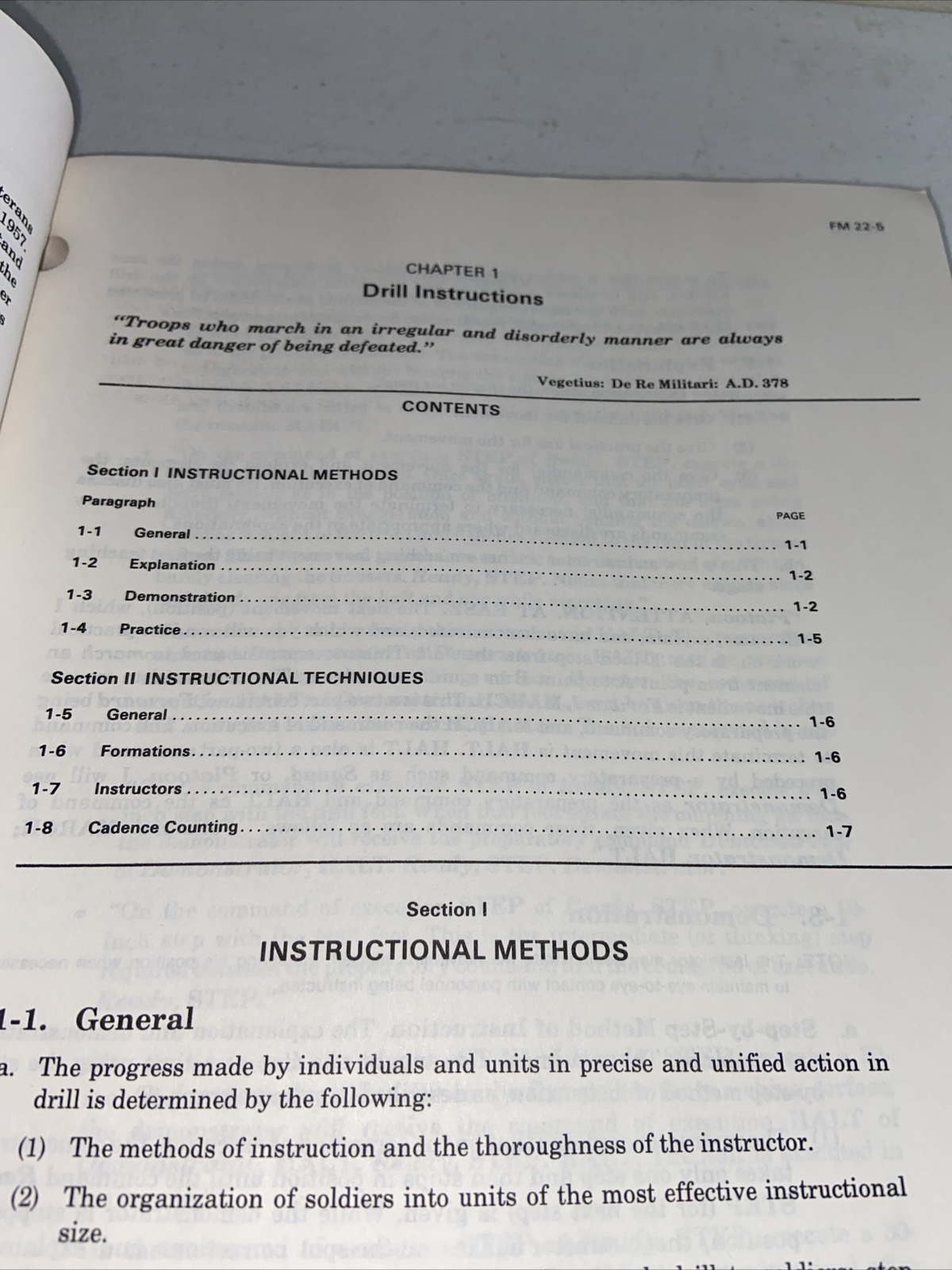 Drill & Ceremonies Dept Of The Army 1986 FM 22-5 PB Site File Copy