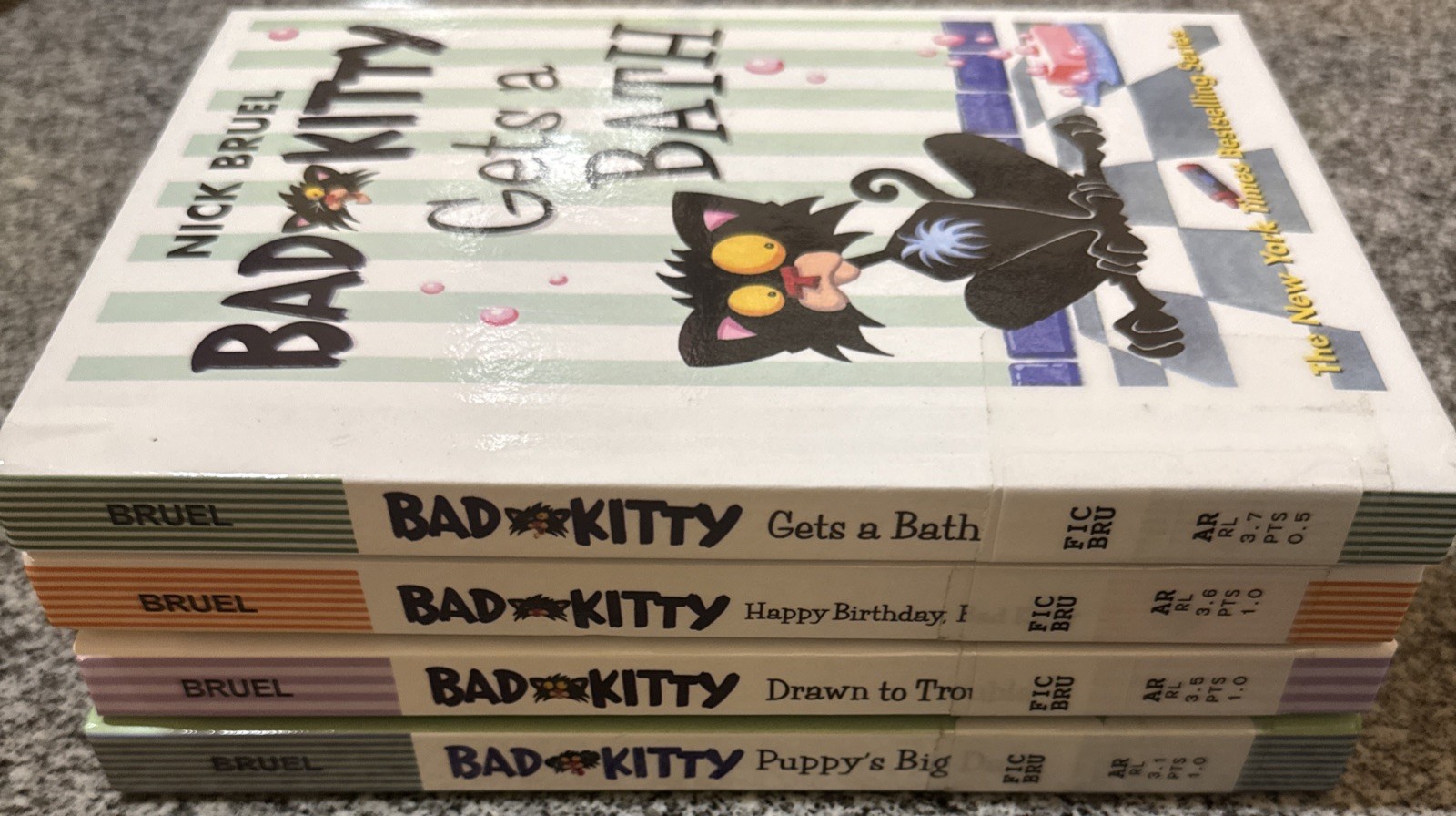 Lot of 4 Bad Kitty Hardcover Books by Nick Bruel First Square Fish Edition