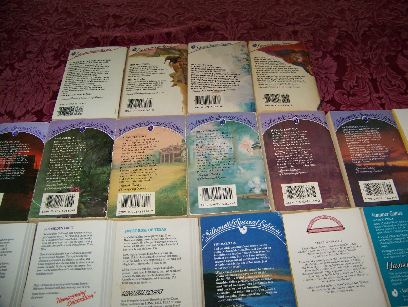 silhouette romance book lot OF 30 1980s & 90s GREAT READS & STORIES