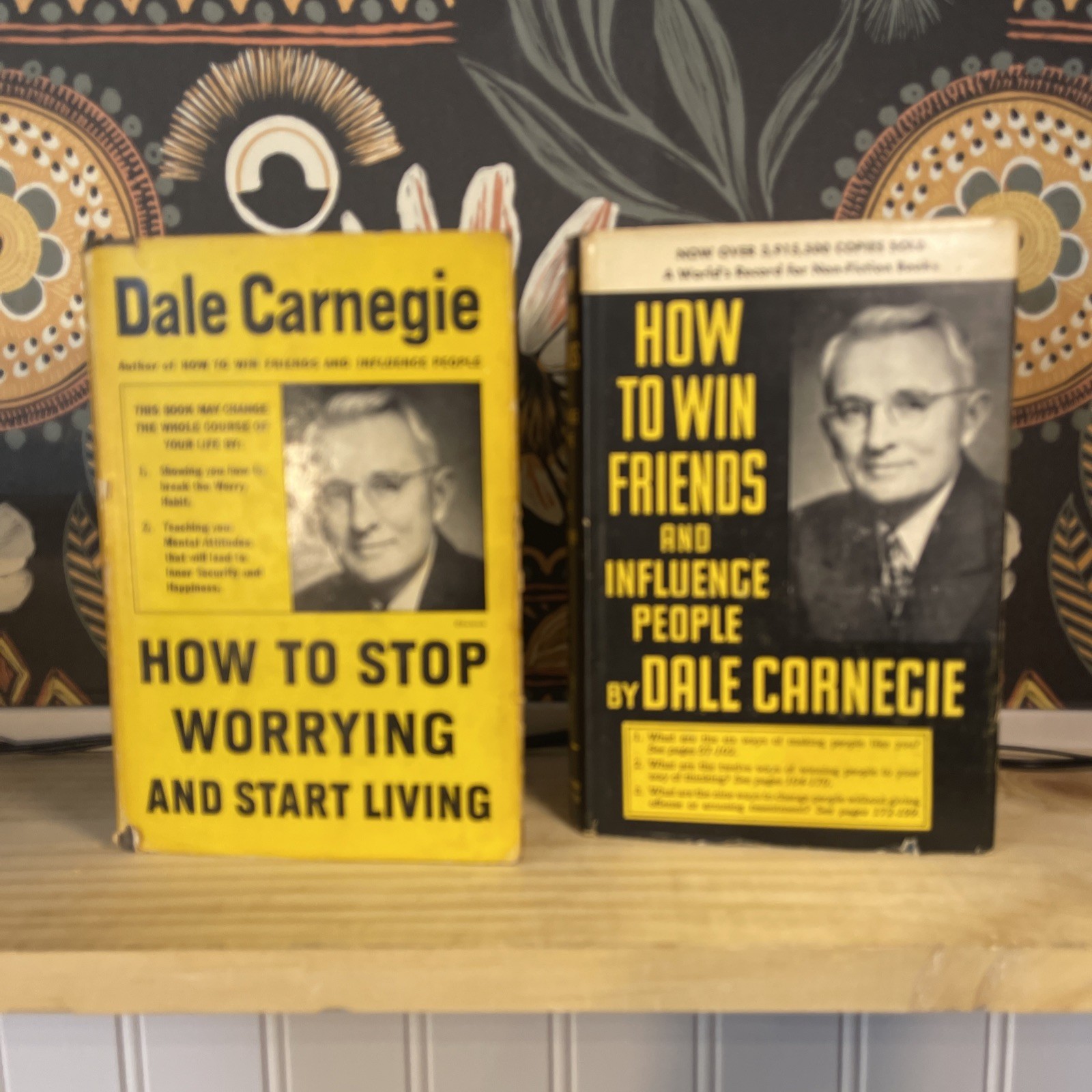 Dale Carnegie Vintage 2-Book Lot How To Win Friends Stop Worrying Hardcover DJ