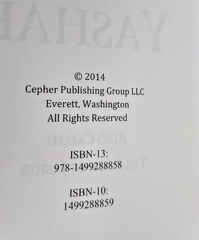 Eth Cepher – Yashar : Also Called the Book of Jasher by Stephen Pidgeon 1st/1st