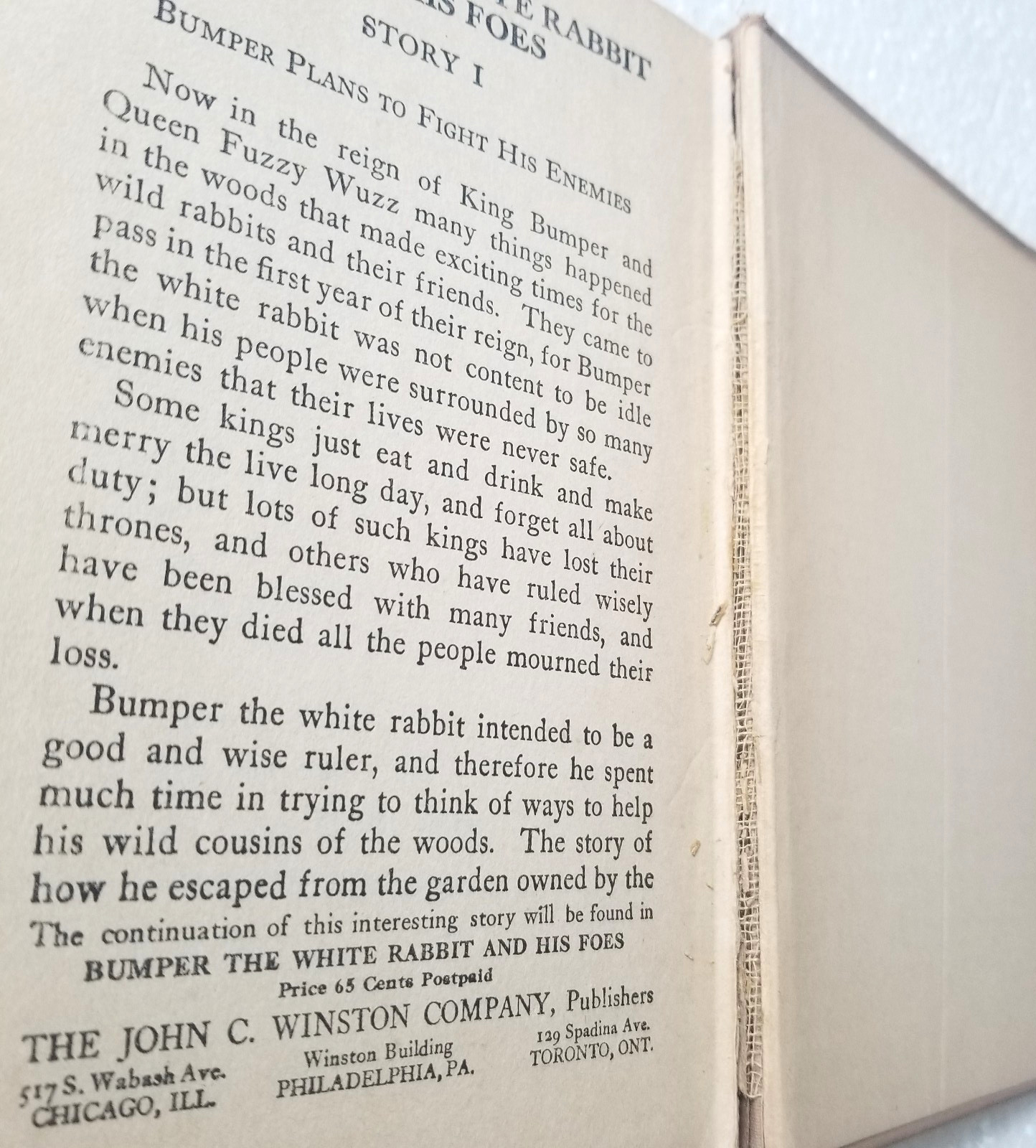 Antique 1922 BUMPER The White Rabbit by George Ethelbert Walsh HC Vtg Bit Rough