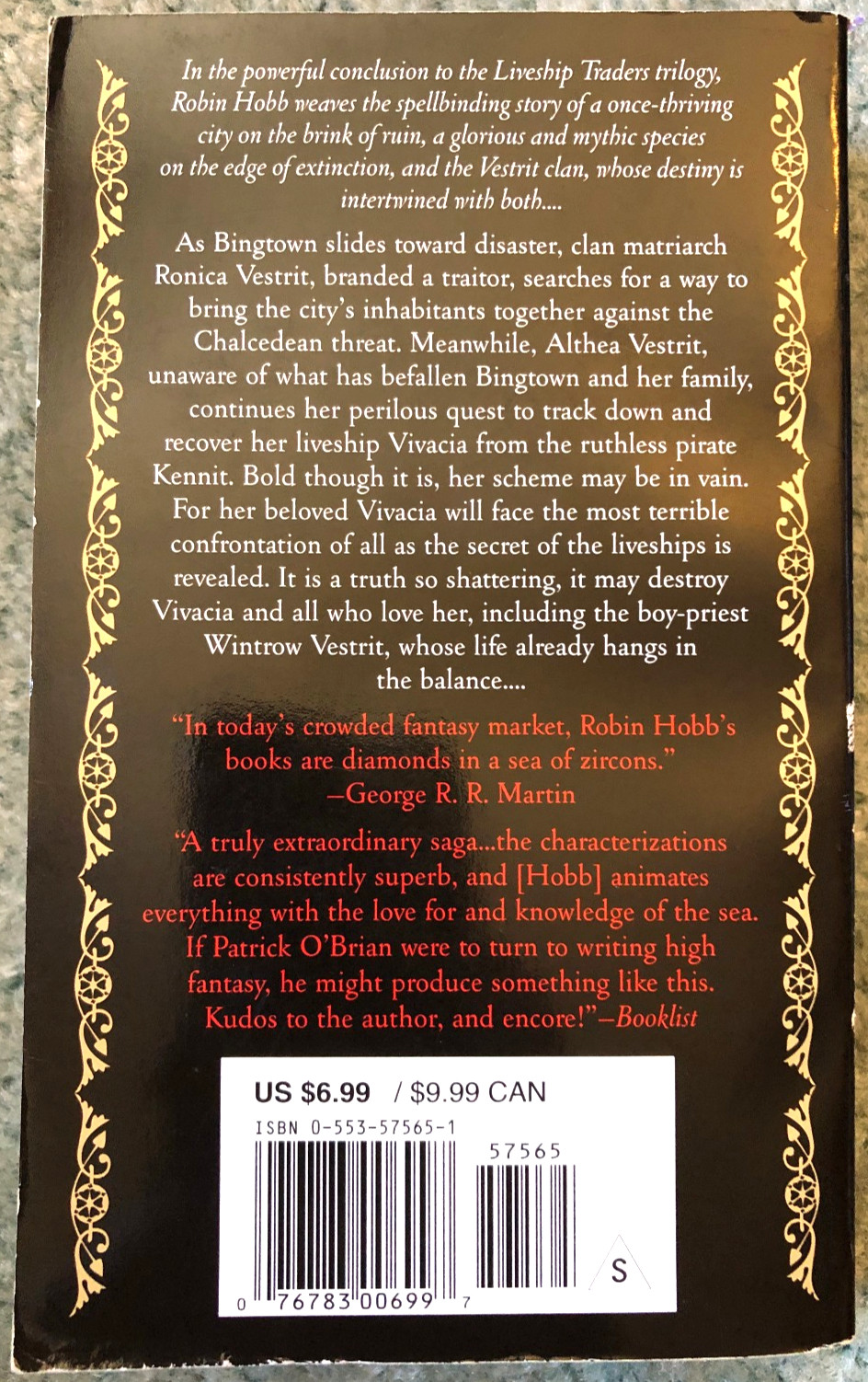 Ship of Destiny, Robin Hobb, Bantam Spectra paperback, 3rd printing