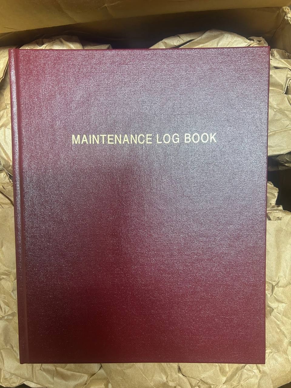 Maintenance Log Book Hardbound 120 Pages Industrial Equipment Record Journal