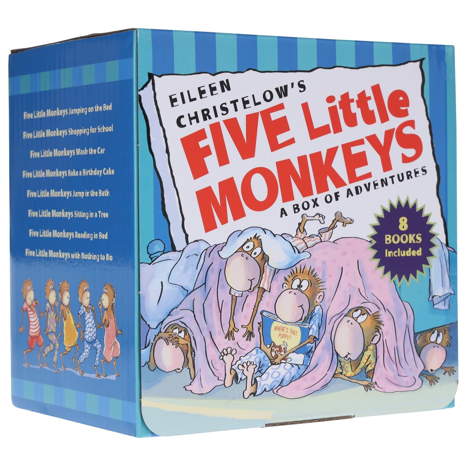Five Little Monkeys: Adventures By Eileen Christelow 8 Books Box – Ages 4-7 – BB