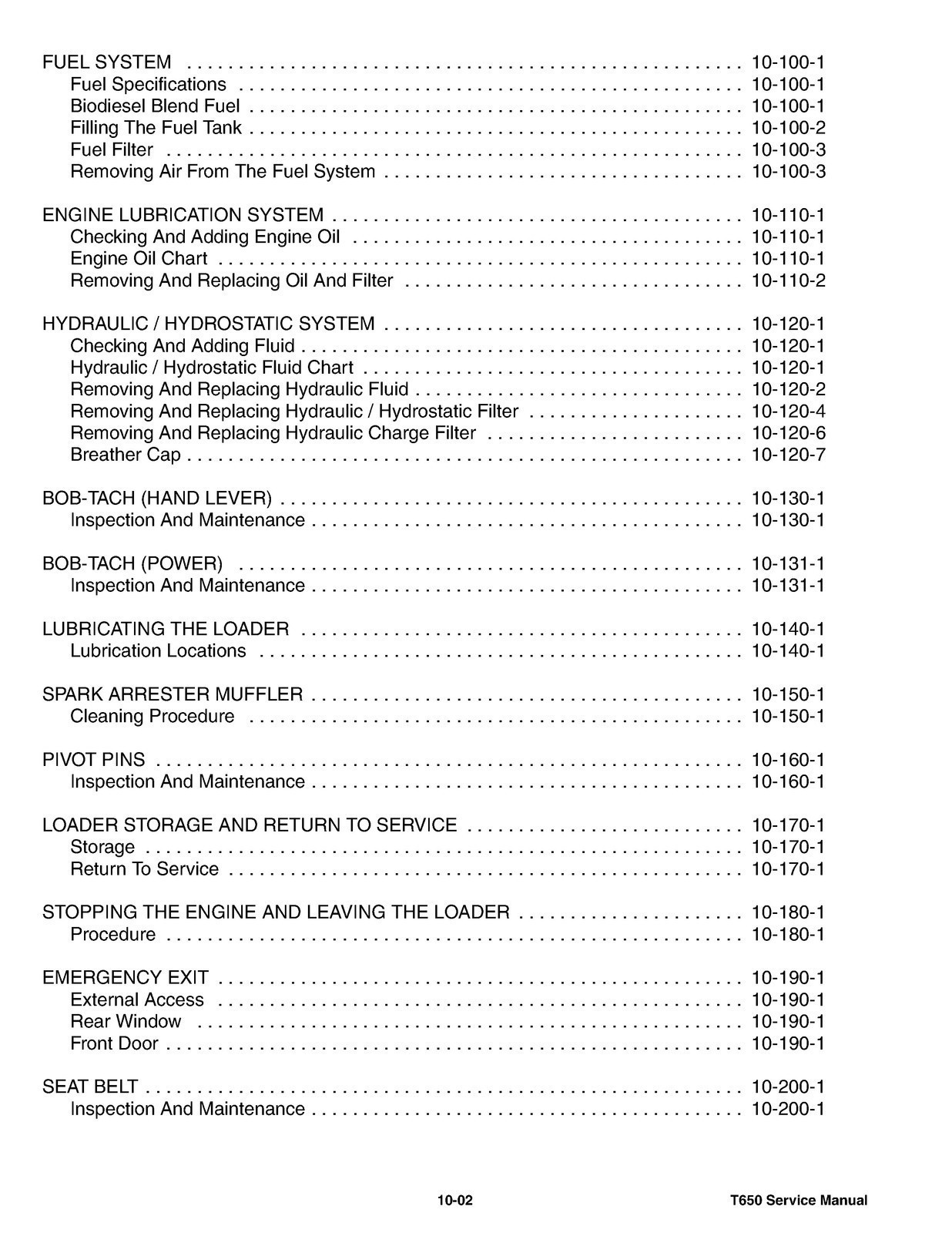 BOBCAT T650 COMPACT TRACK LOADER SN A3P011001 UP SERVICE MANUAL , FOLDOUTS