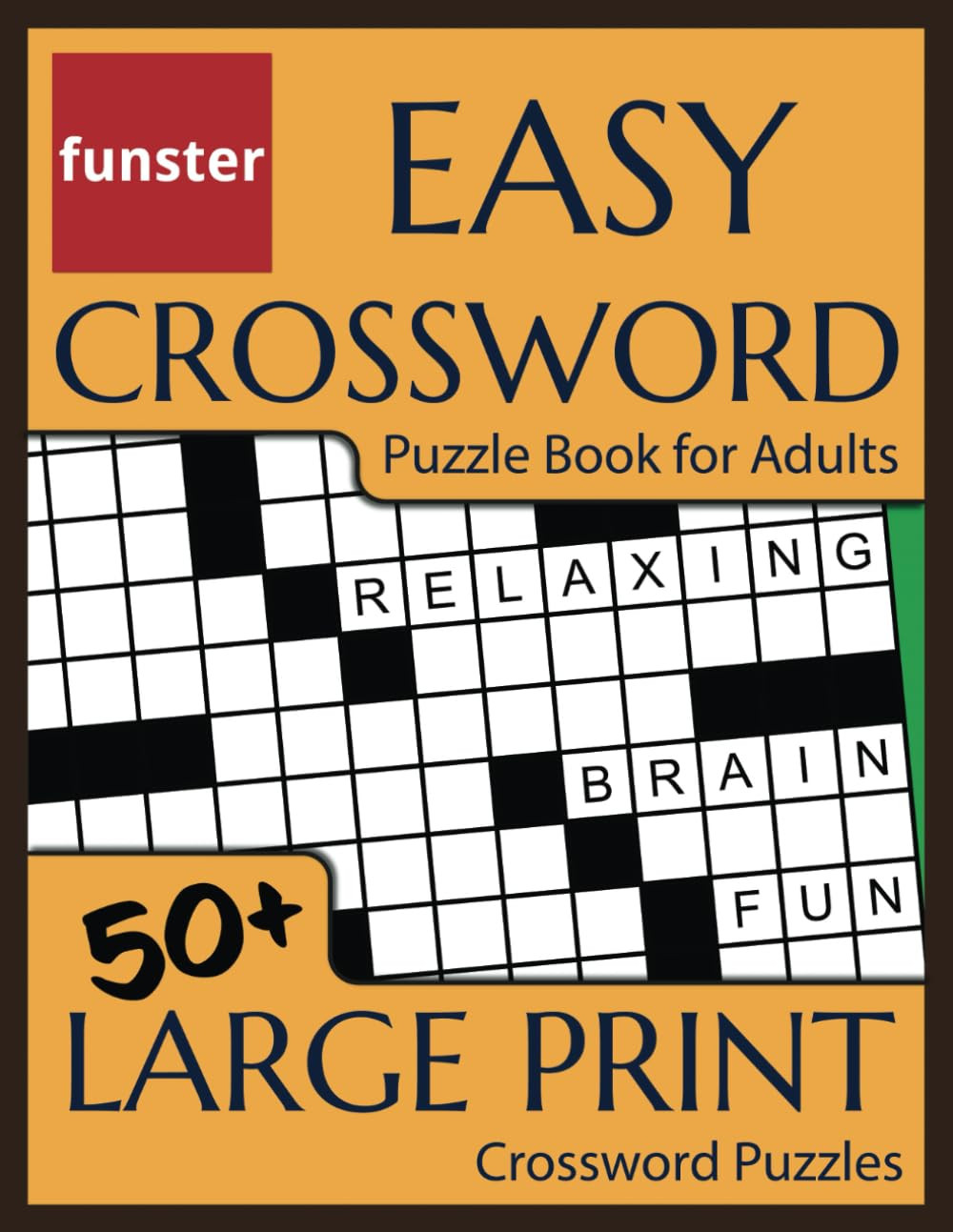 Funster Easy Crossword Puzzle Book for Adults – 50+ Large Print Crossword Puzzle
