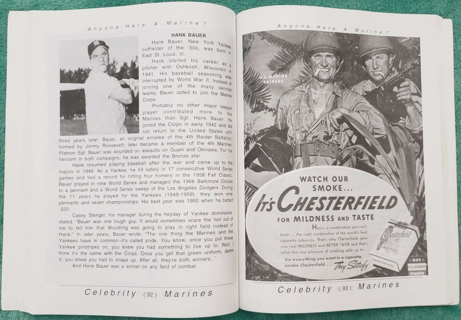 Anyone Here A Marine? Vol. II Celebrity Marines Rare Trade Paperback 184 Pages