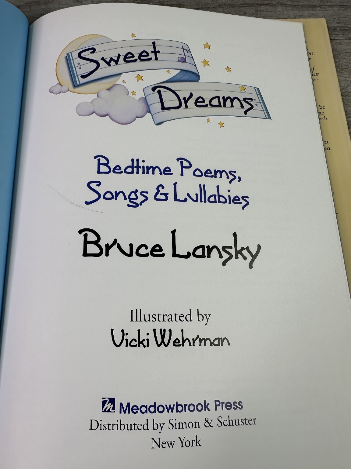 Sweet Dreams Bruce Lansky 1996 Illustrated Bedtime Poems Songs Lullabies