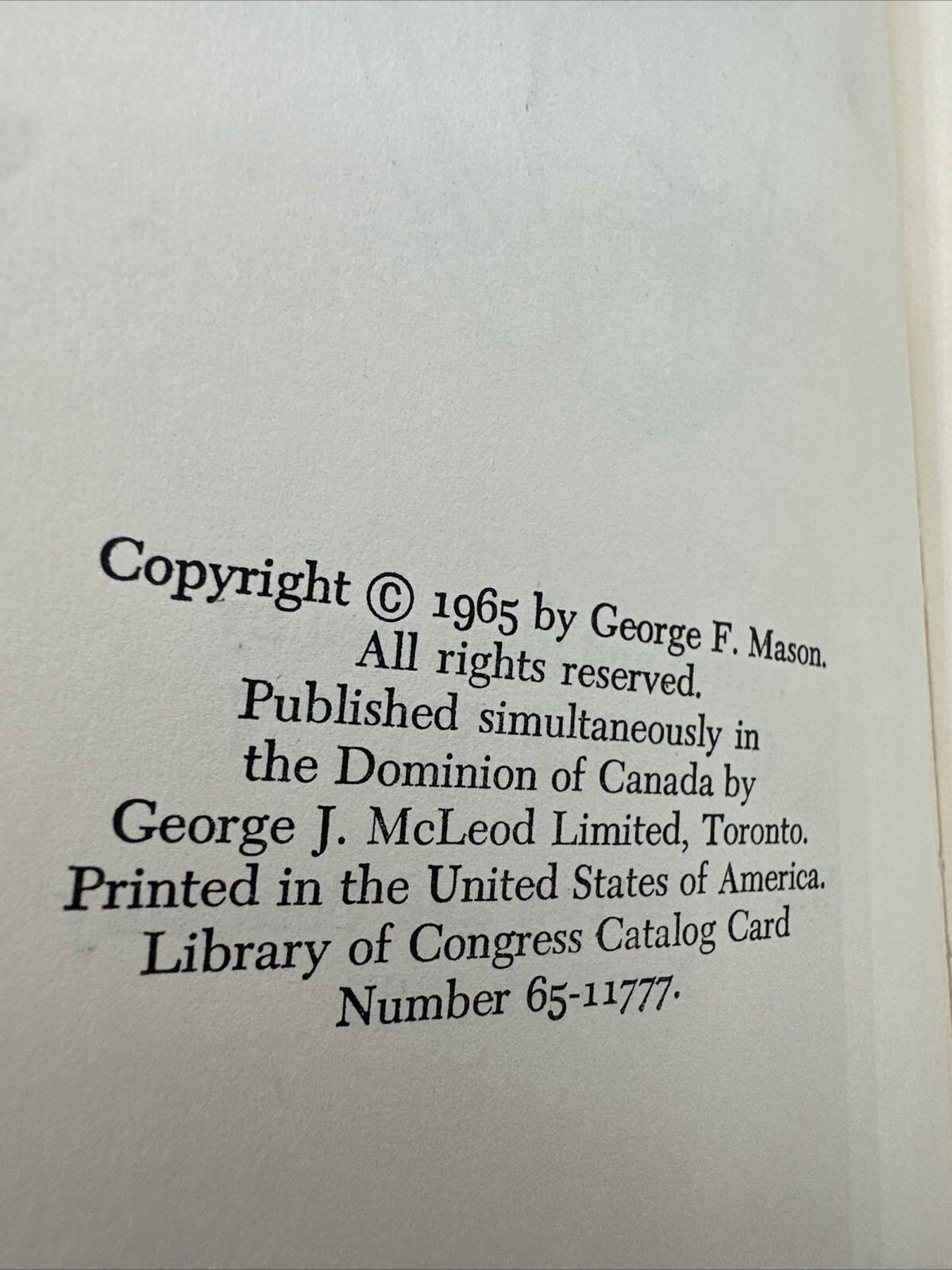 Animal Teeth George F Mason 1965 Hardcover 96 Pages Morrow Junior Books Library
