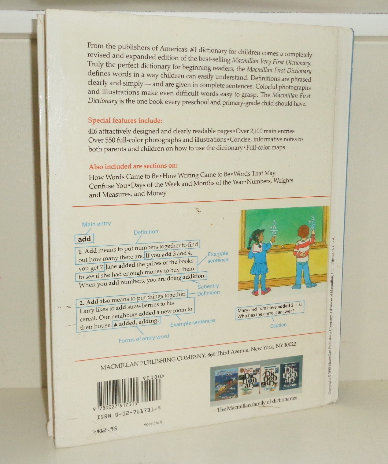Macmillan First Dictionary For Children 402 page illustrated Dictionary 1990