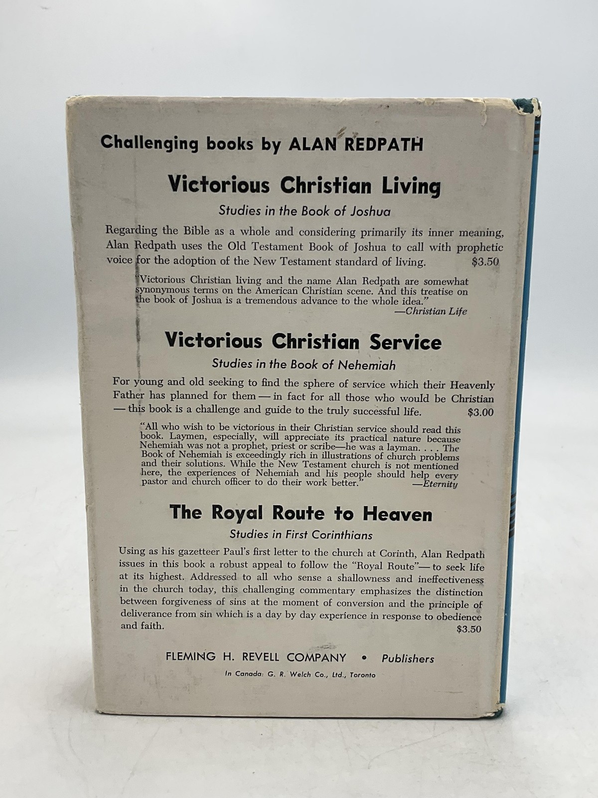 Vintage Victorious Praying Alan Redpath Hardcover Blue Fleming H. Revell 1957