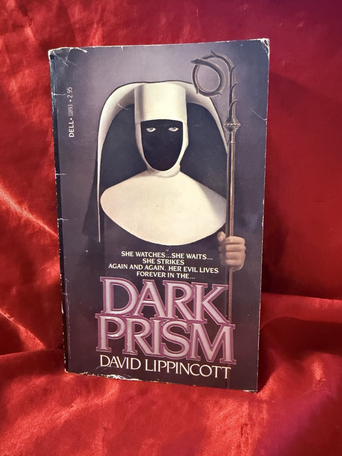 LOT of 2 VINTAGE HORROR PAPERBACKS F/HELL! Dark Prism & Death Grip (Dell/Abyss)