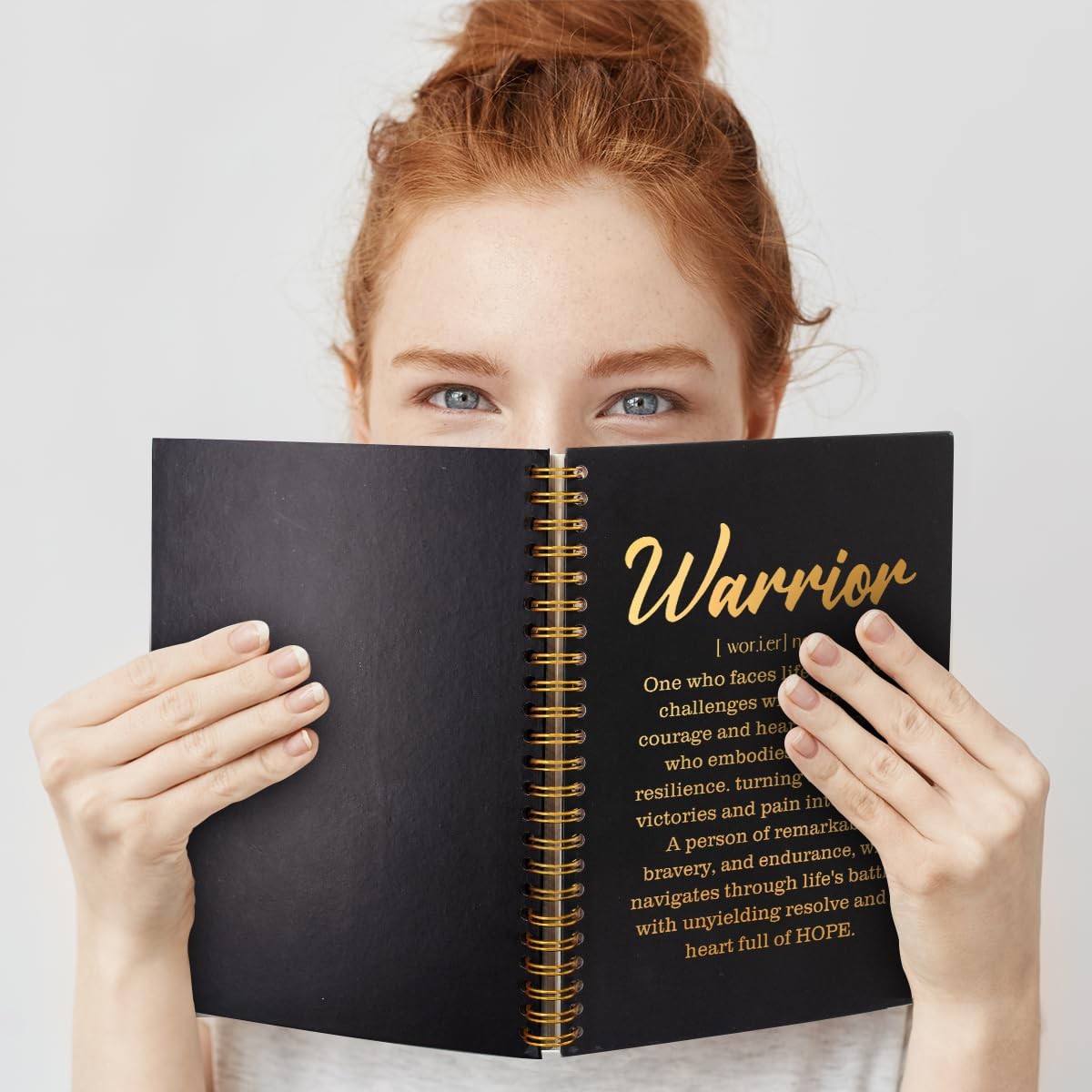 QYUVK Warrior Definition Gold Foil Hardcover 160 Pages 5.9×8 inches, Black