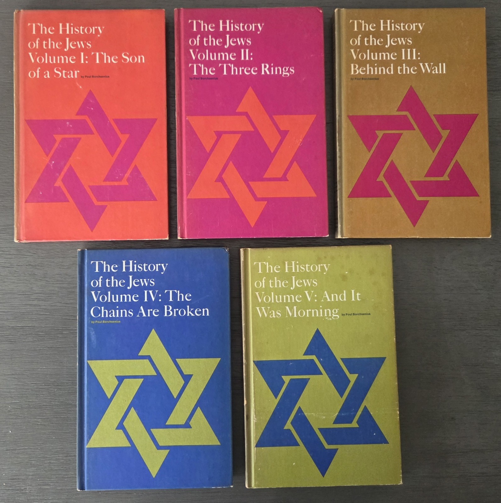 Vintage 1965 “History Of The Jews” Poul Borchsenius Vols 1-5 1st Edition/Print