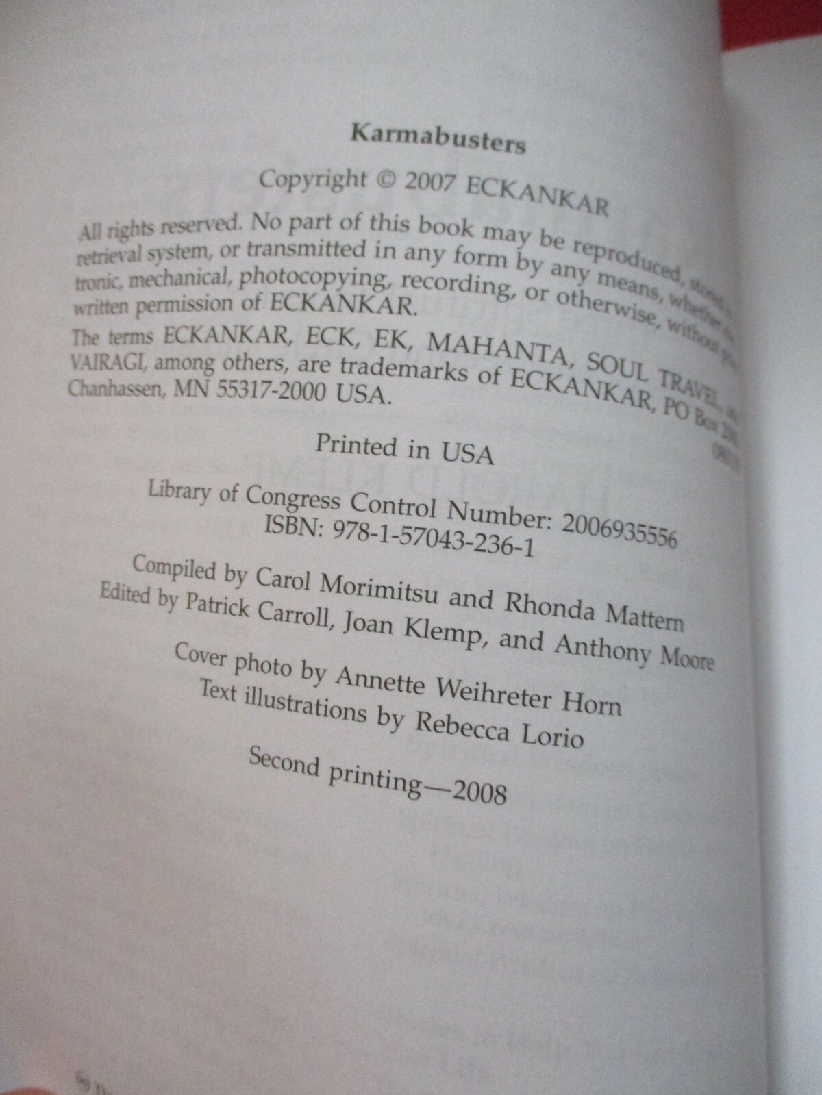 KARMABUSTERS: THREE SPIRITUAL TOOLS FOR INITIATES By Harold Klemp SC 2007 EUC