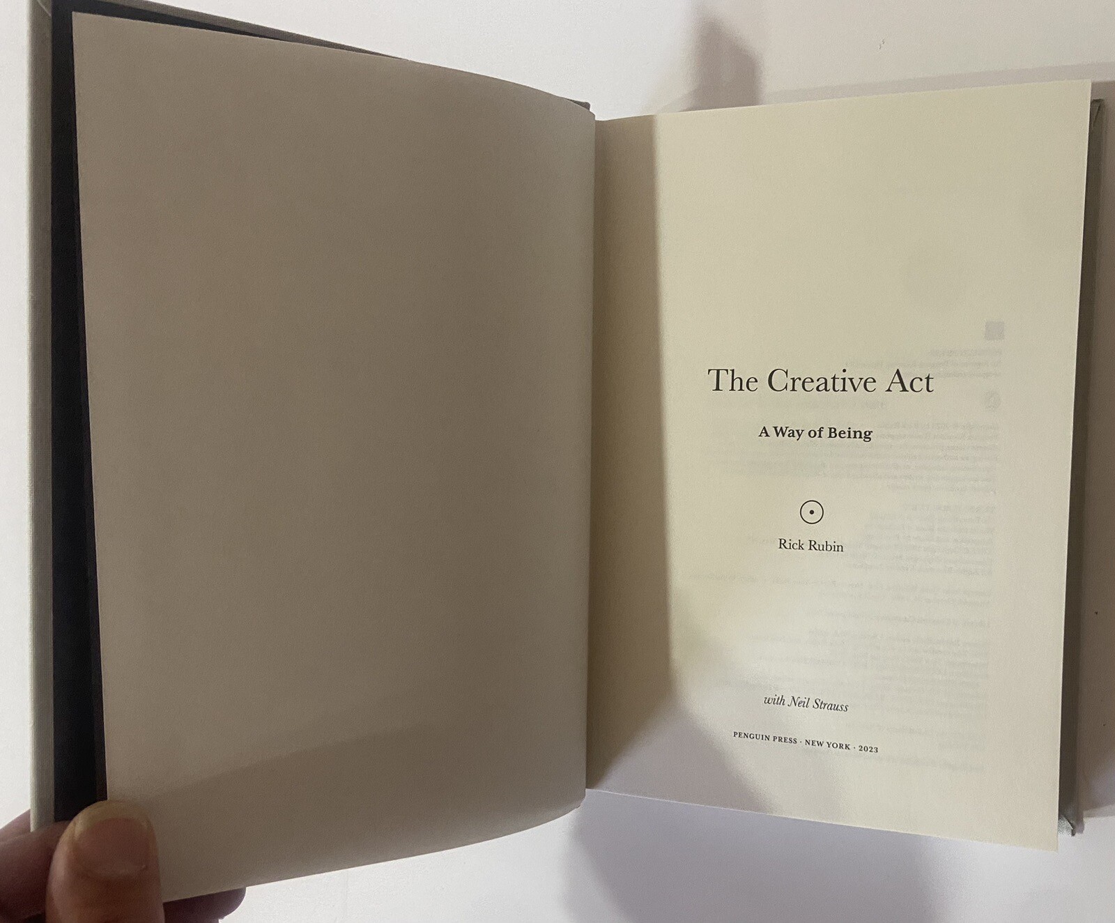 Creative Act : A Way of Being by Rick Rubin (2023 Hardcover)