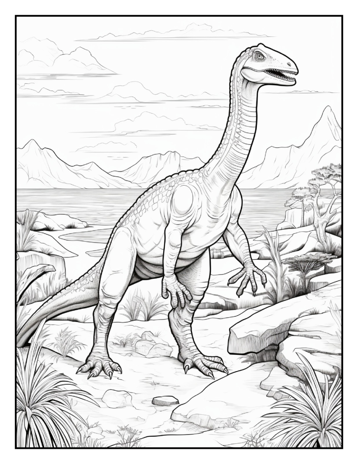 “Cute Dinosaur Coloring Book – Perfect Gift for Kids Who Love Dinosaurs”
