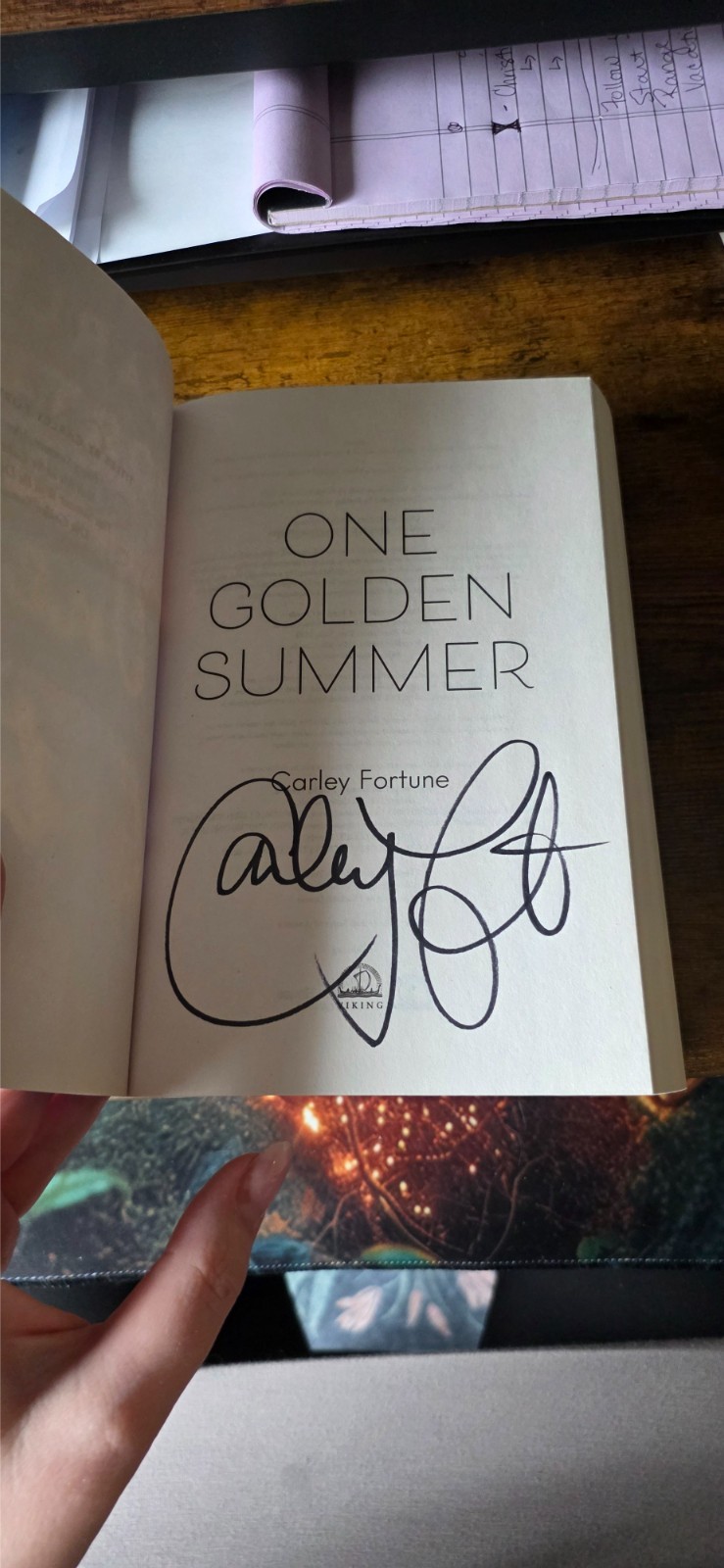 Signed – One Golden Summer Carley Fortune Paperback 2025