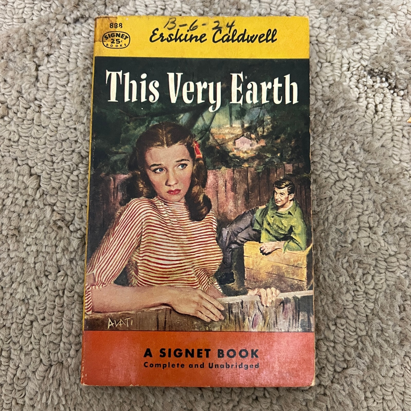 This Very Earth Family Drama Paperback Book by Erskine Caldwell Signet 1953